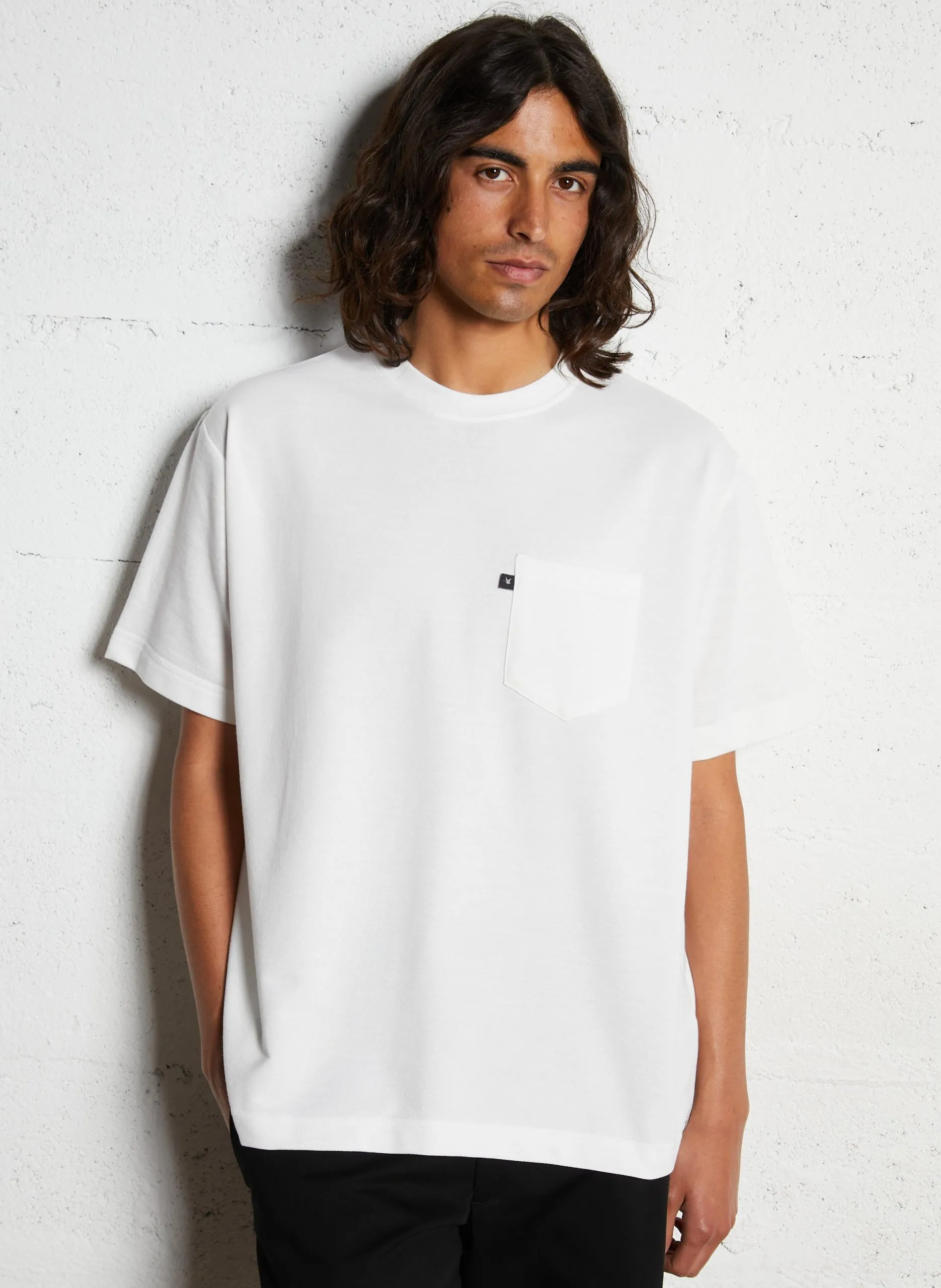 Tee-shirt droit uni à poche poitrine Bleu DUCK