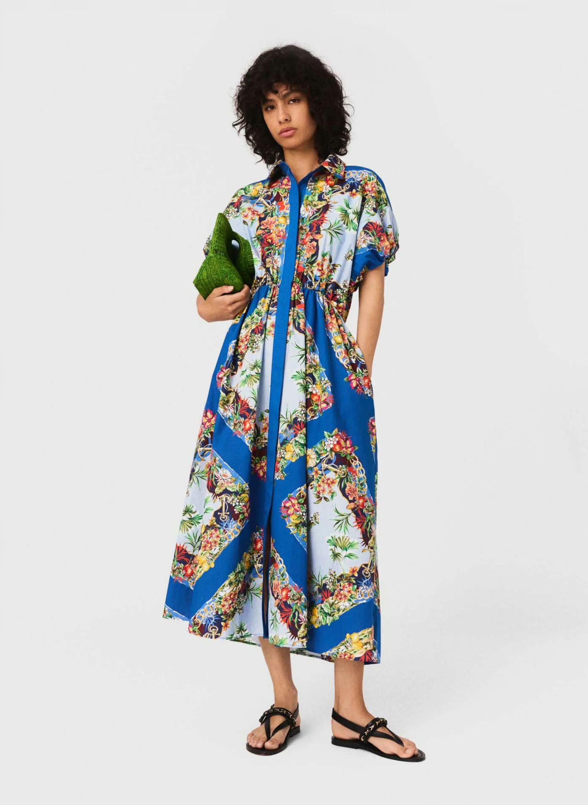 Robe chemise en coton imprimé Multicolore