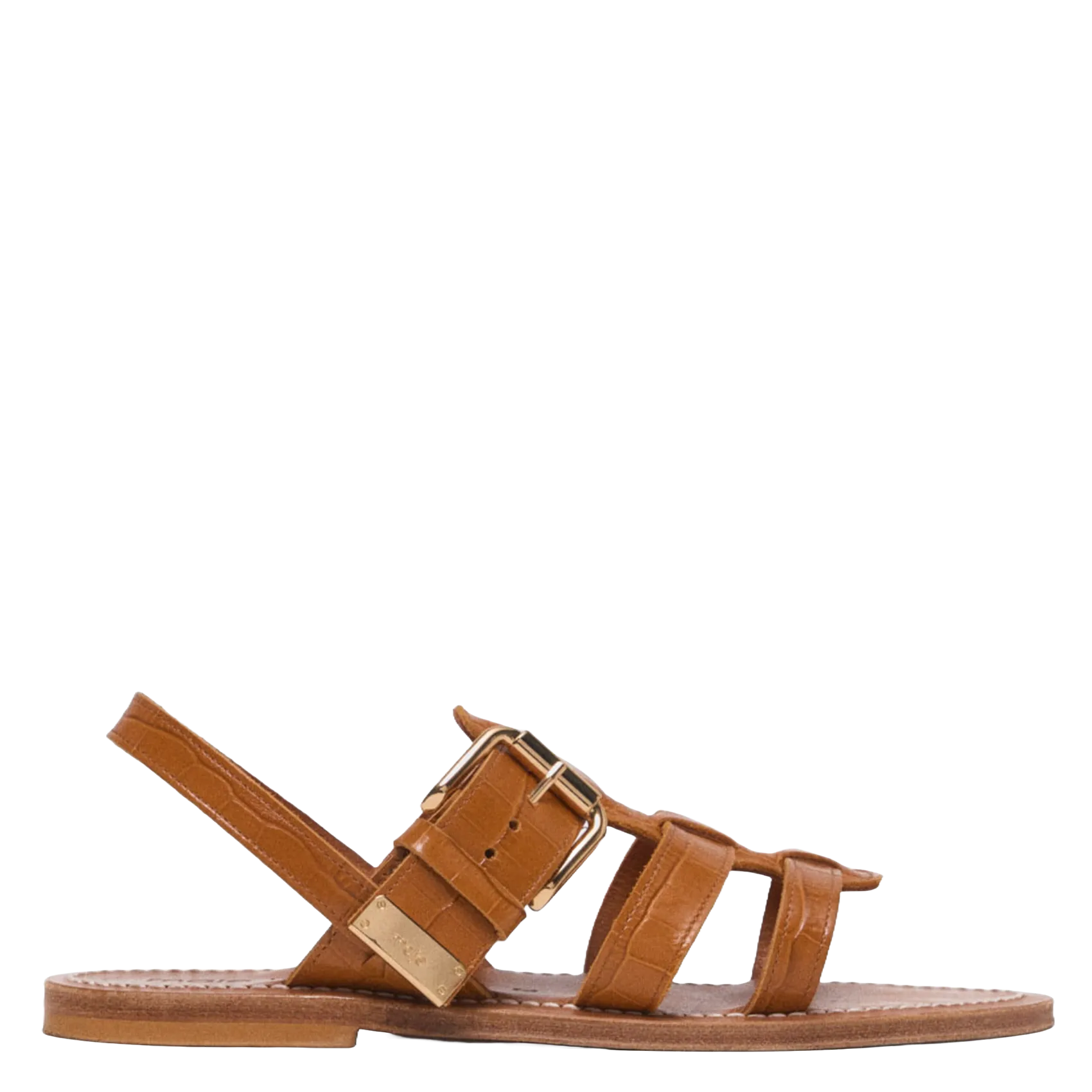 MAJE x K.JACQUES - Sandales plates en cuir Marron