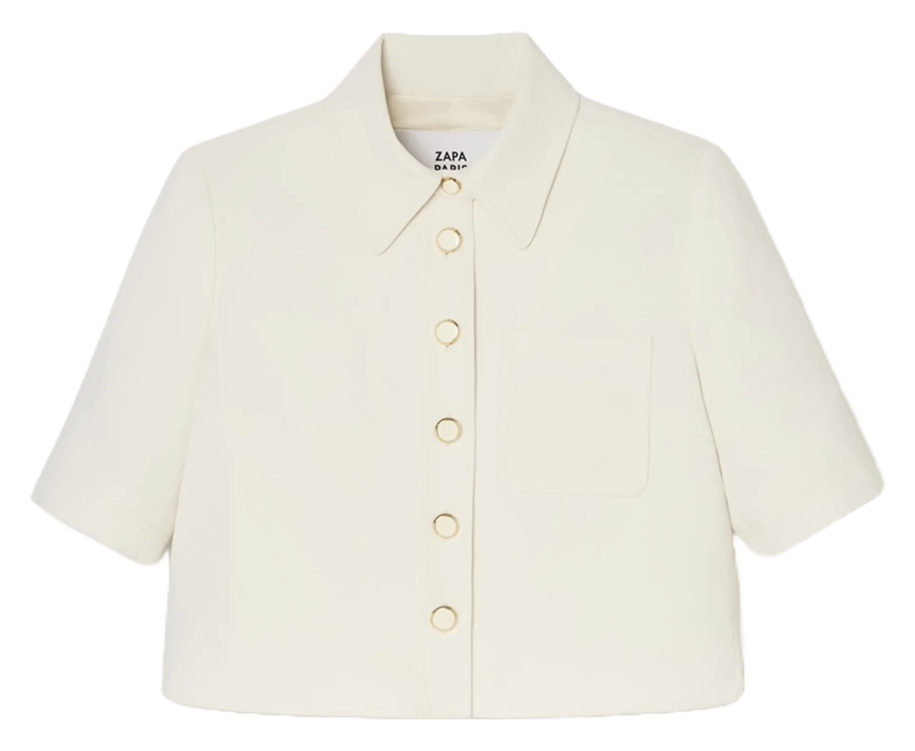 Chemise droite en fibres recyclées mélangées Blanc CELINA