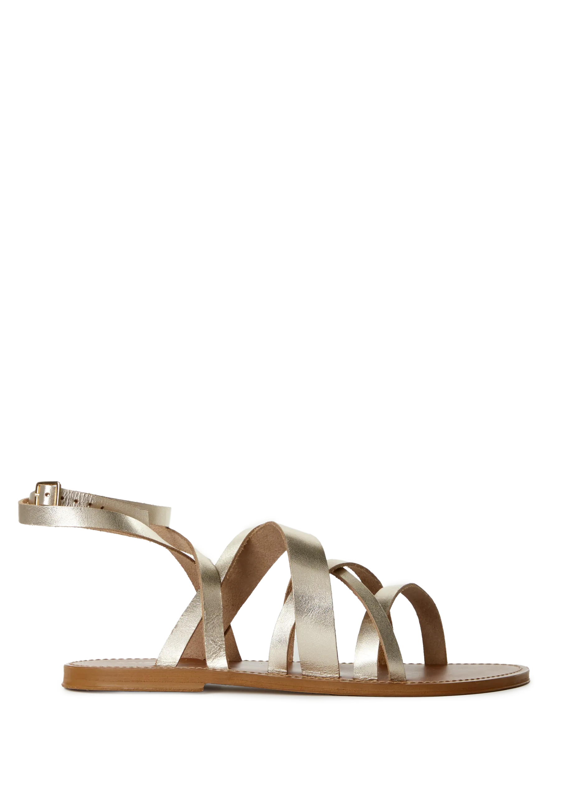 Sandales plates en cuir Doré CELINE