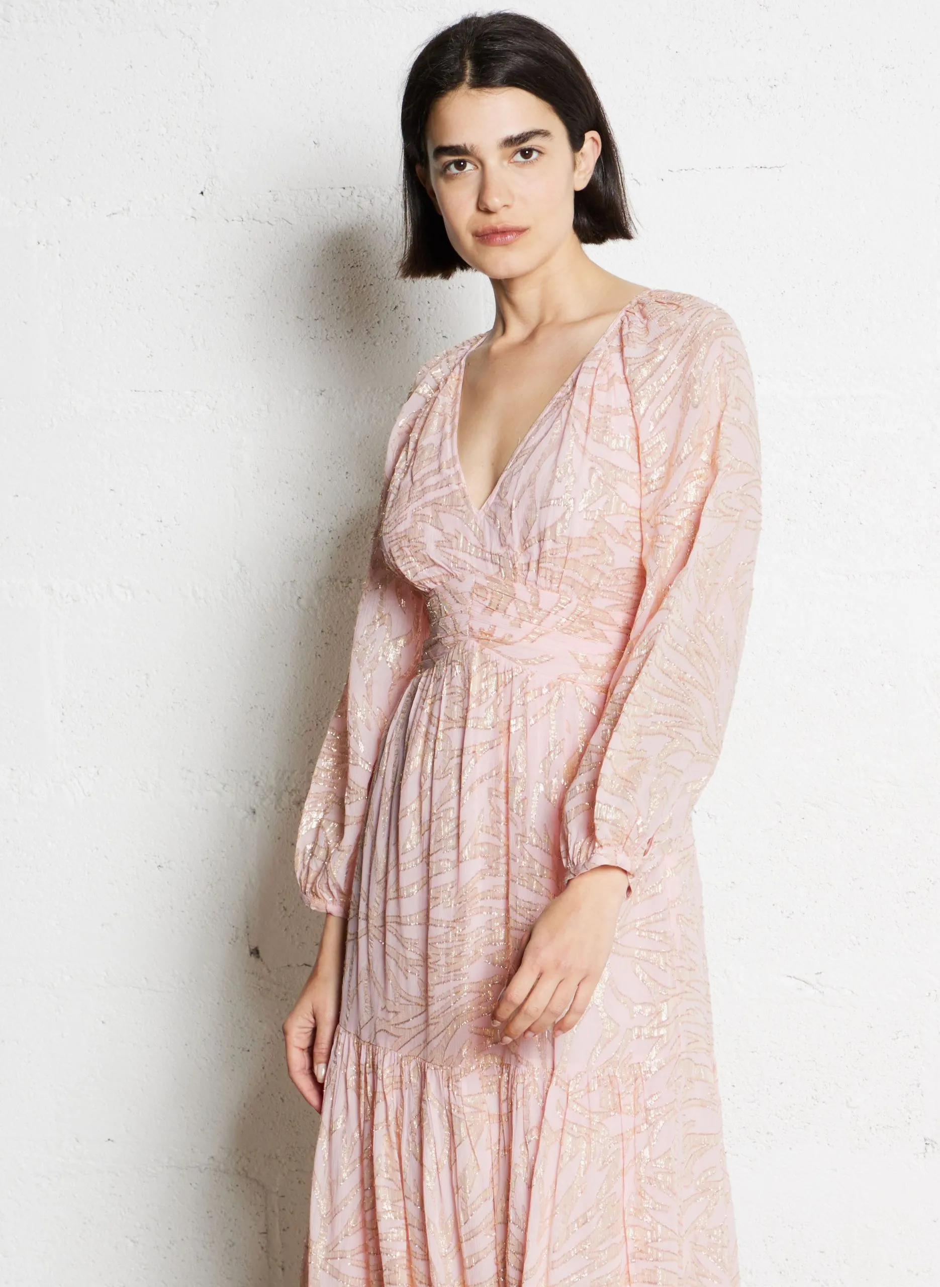 Robe longue imprimée Rose MILA