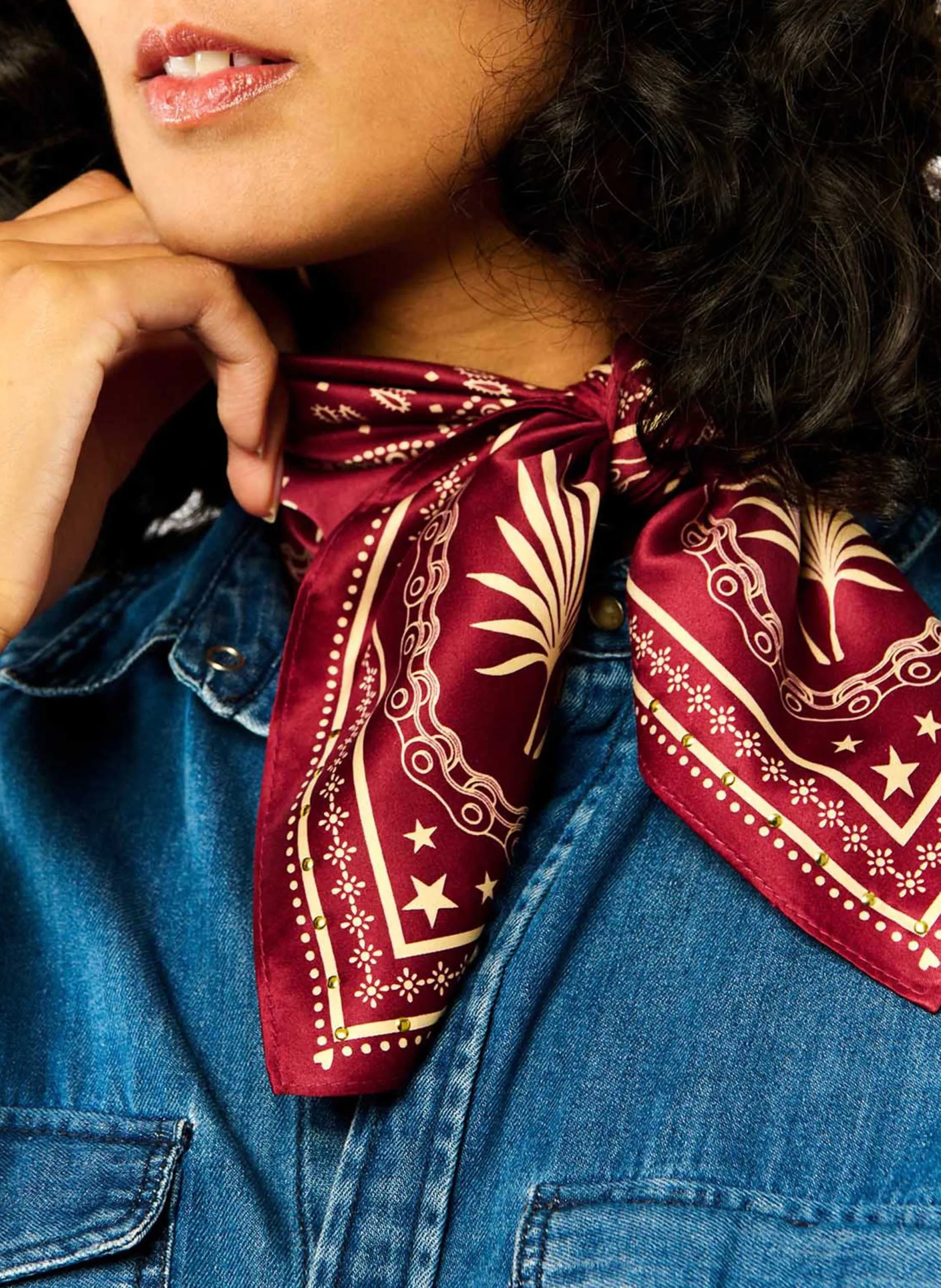 Foulard imprimé Violet BANDANA MINI