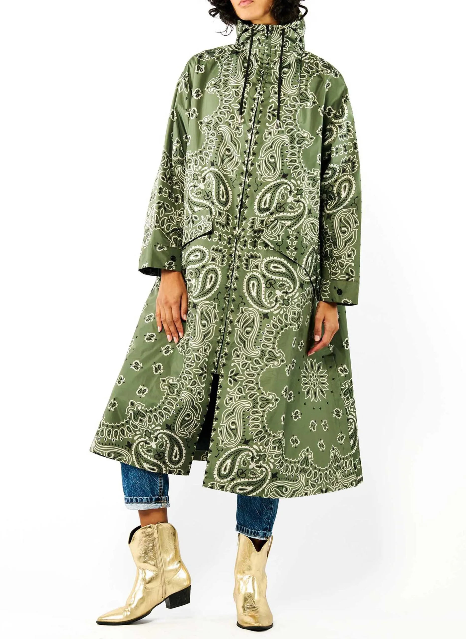 Coupe-vent oversize imprimé Kaki SILVES