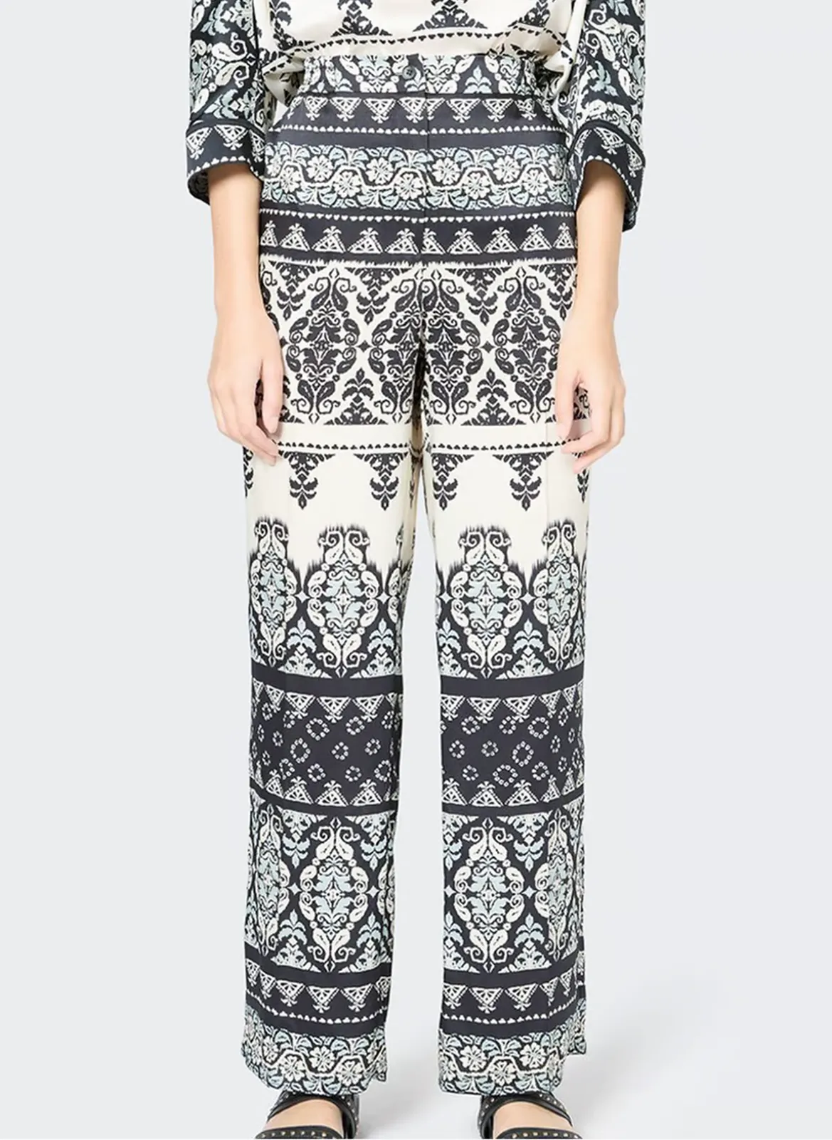 Pantalon droit imprimé Noir LANI