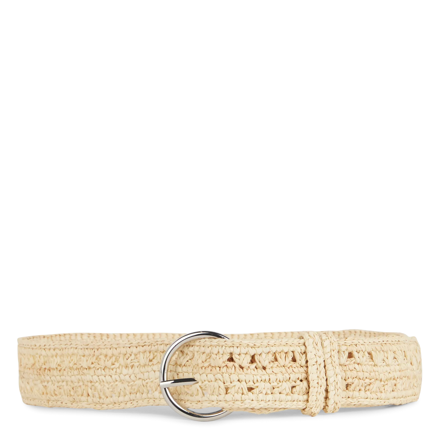 Ceinture tressée en raphia Beige