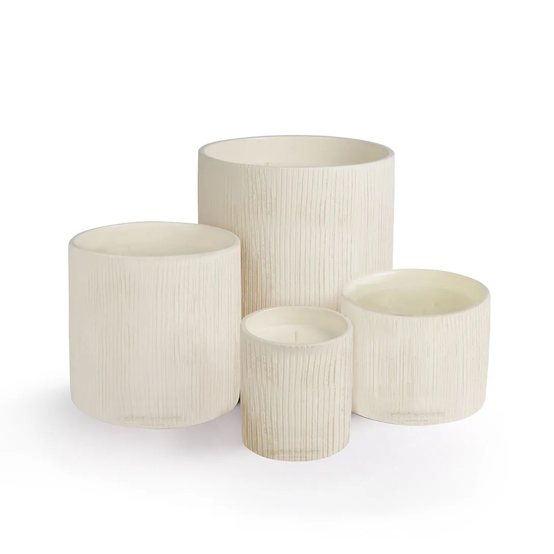Bougie céramique striée blanche Blanc STRIÉE BLANC