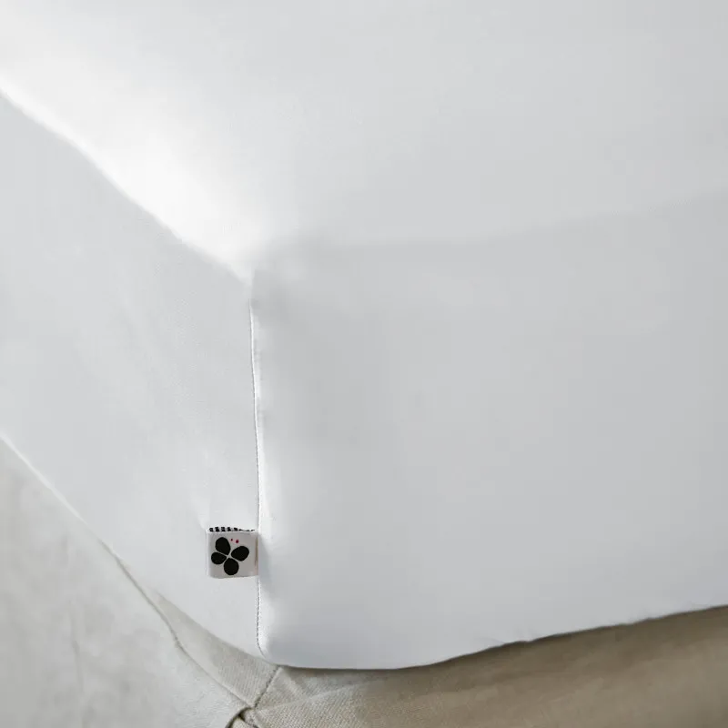 Drap housse "salomé" viscose de bambou 120 fils/cm² toutes dimensions Blanc