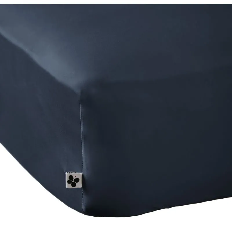 Drap housse "salomé" viscose de bambou 120 fils/cm² toutes dimensions Bleu