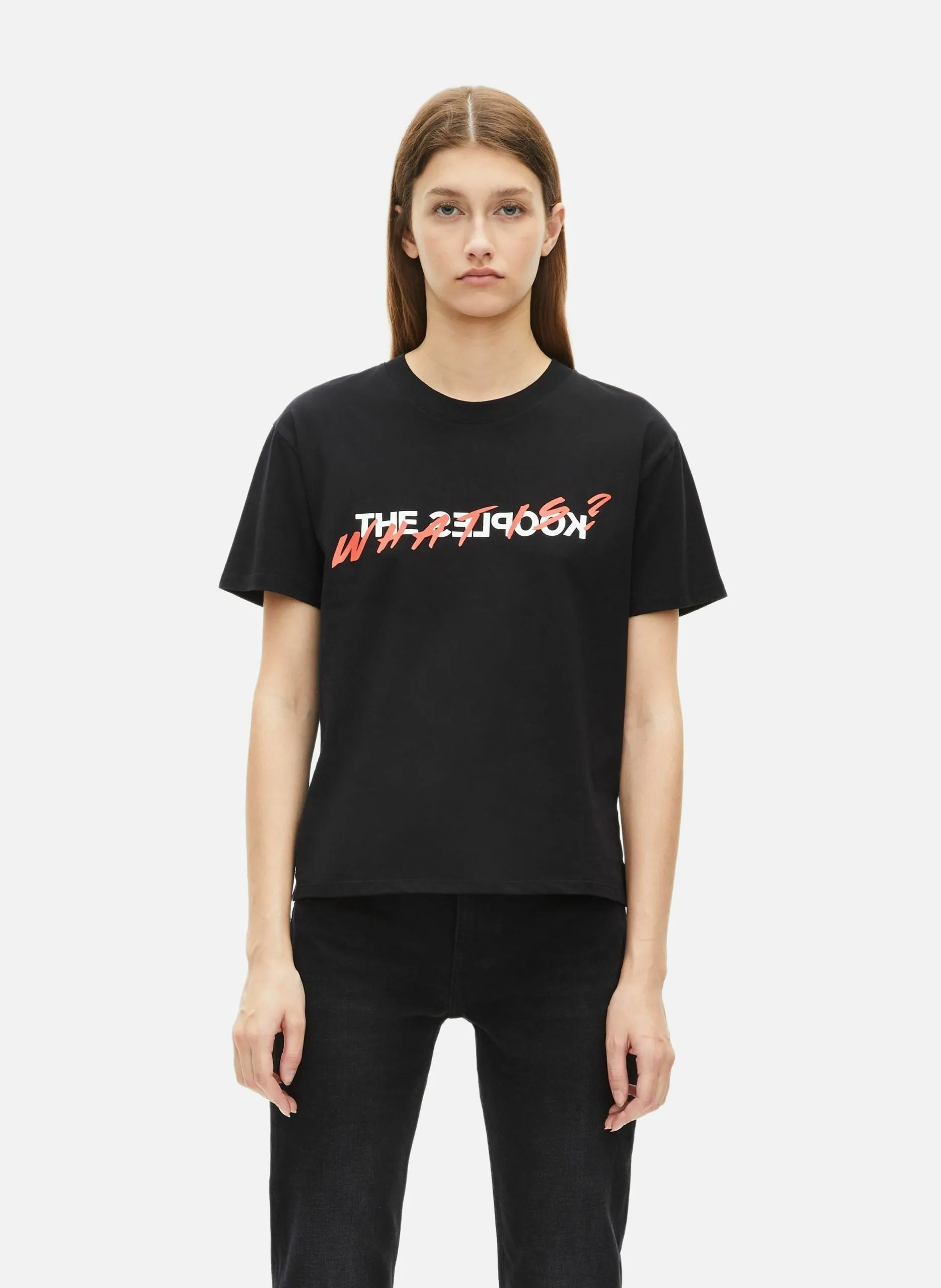 T-shirt coton imprimé what is Noir