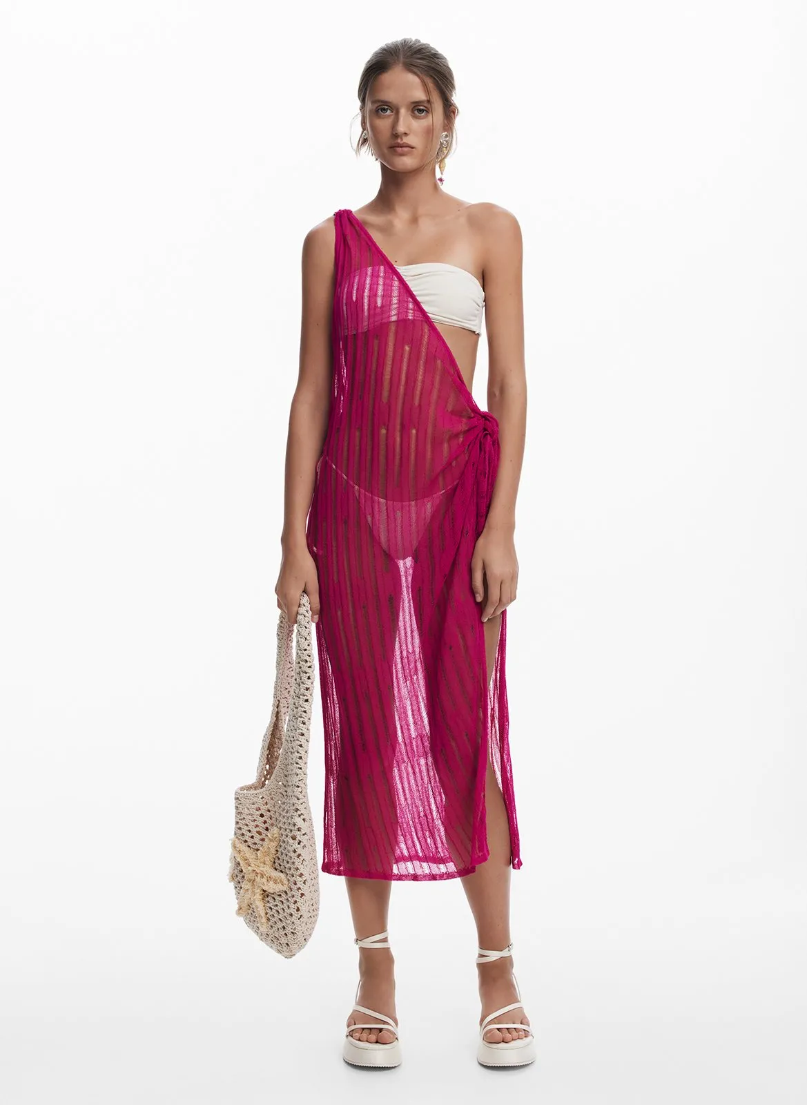 Robe de plage midi Rouge