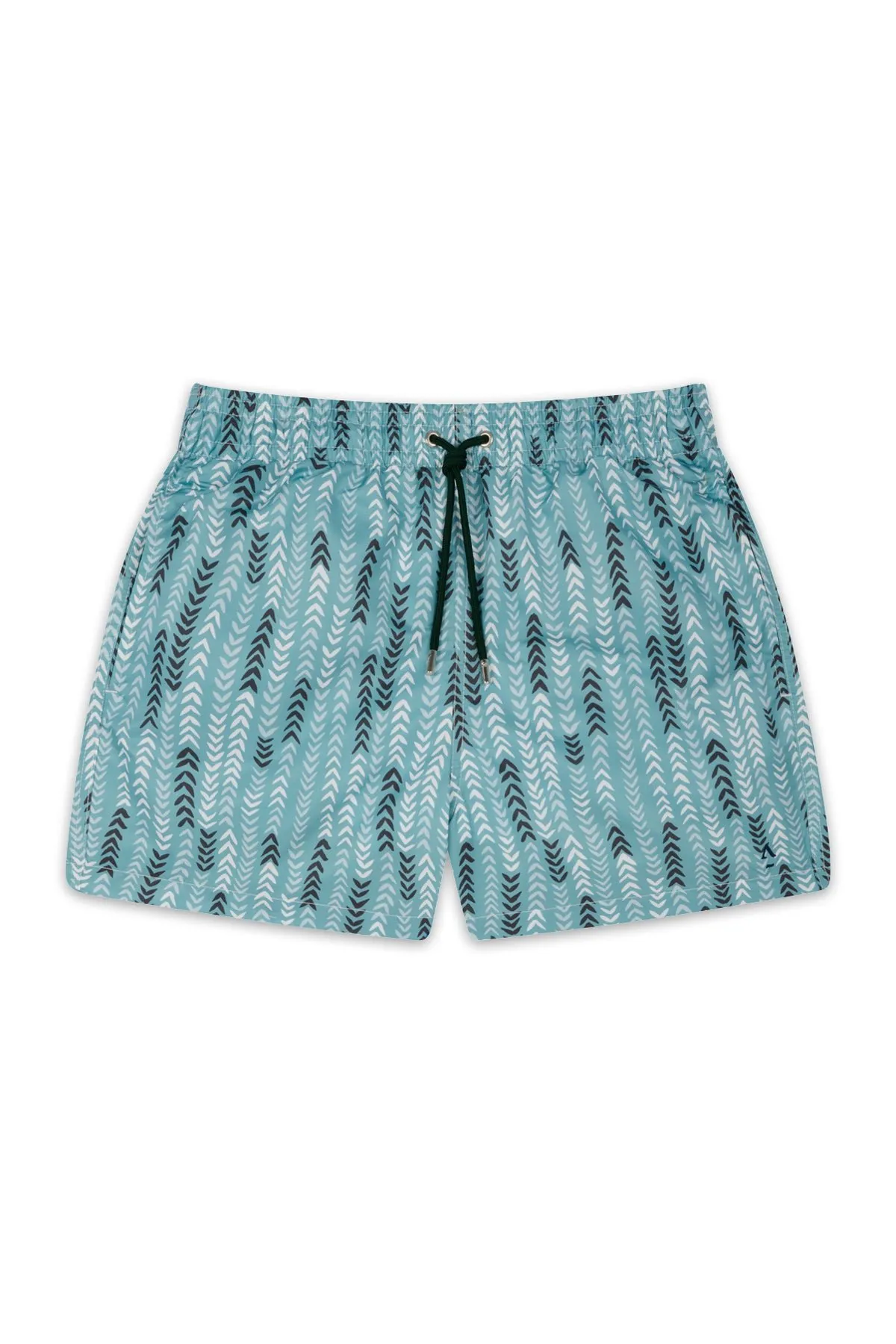 Short de bain imprimé ceinture élastique Vert MISTRAL