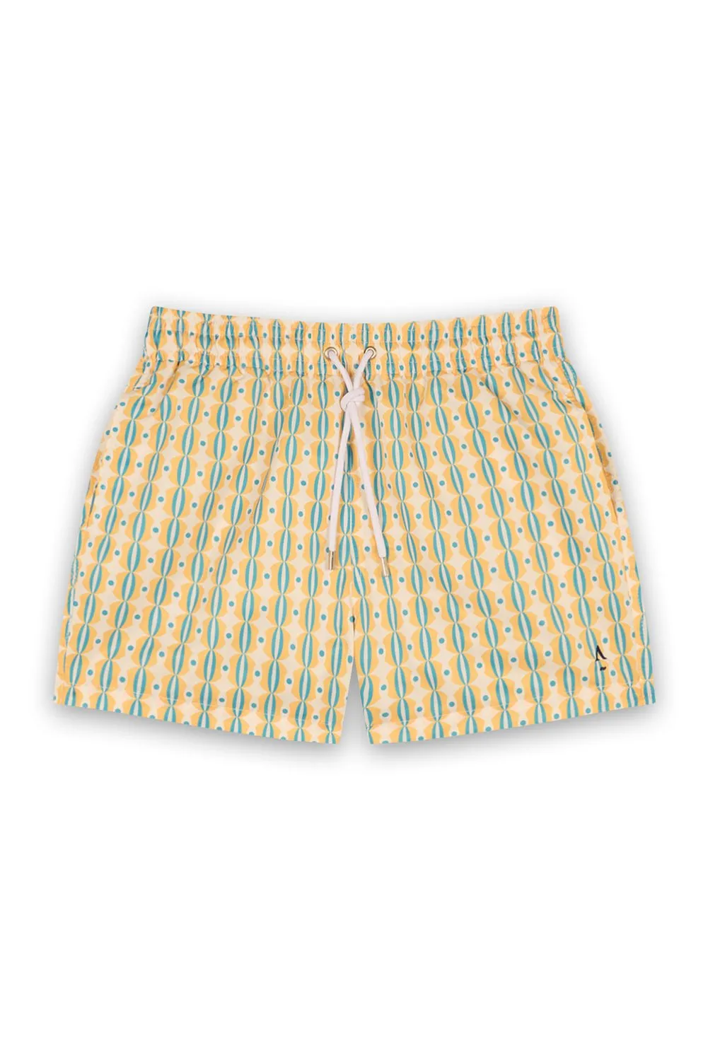 Short de bain imprimé ceinture élastique Jaune SALENTO