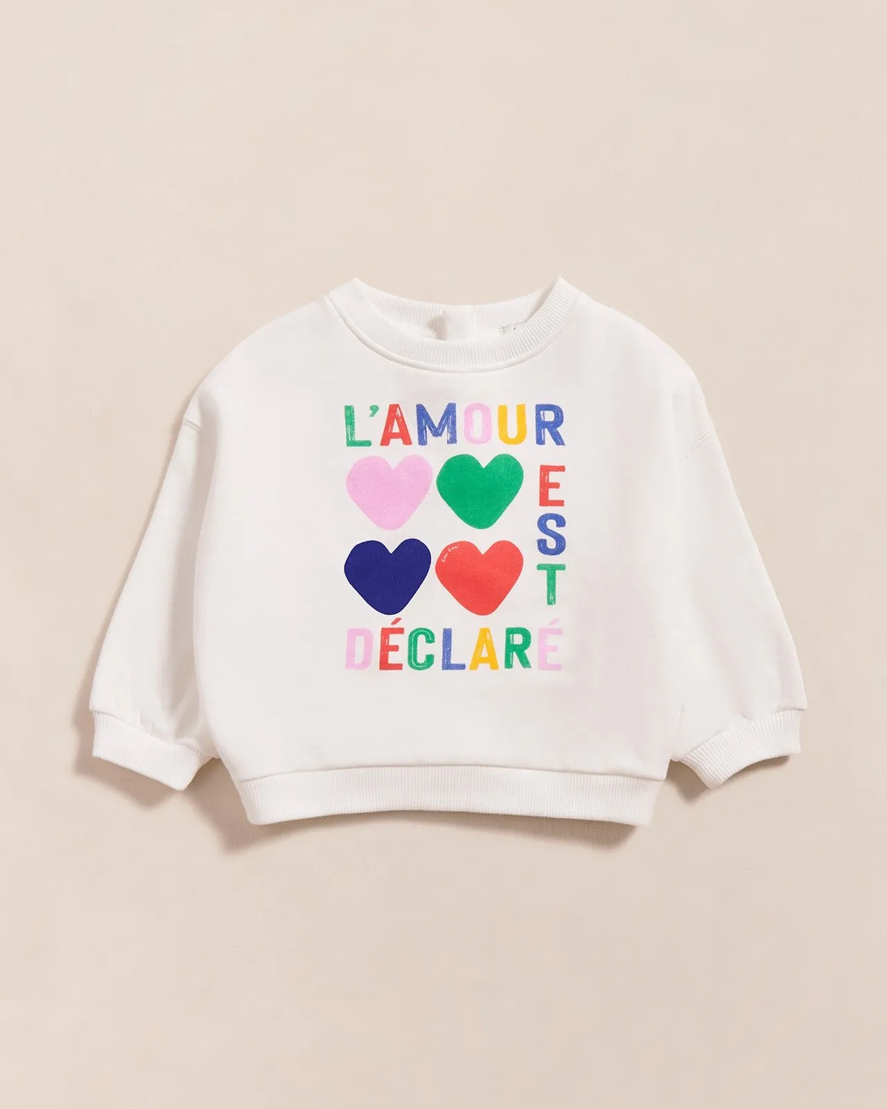 Le sweat l'amour est déclaré en coton bio Multicolore