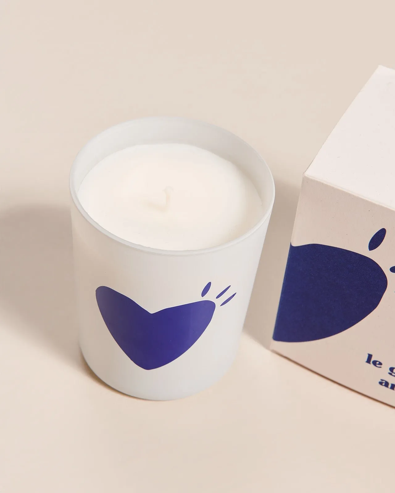 La bougie le grand amour en cire végétale - senteur orange cannelle Bleu