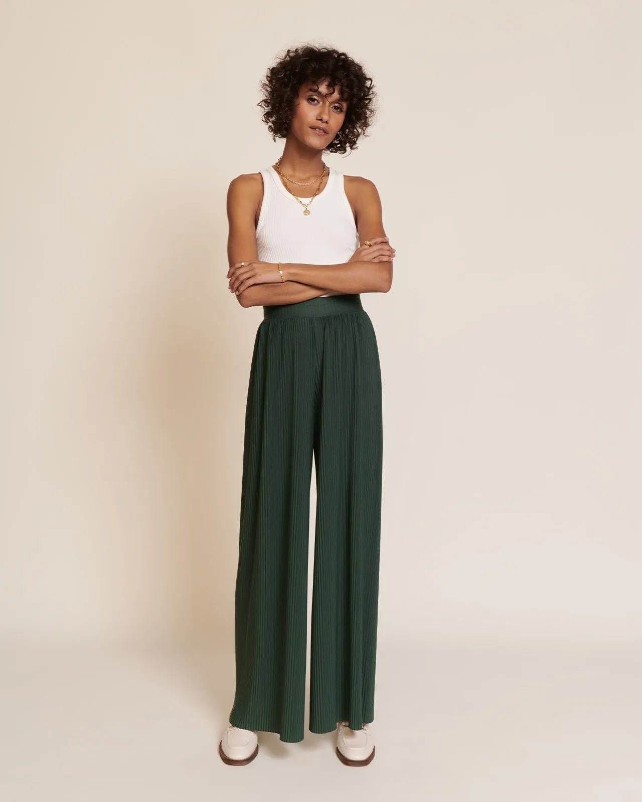 Le pantalon plissé paulina Vert