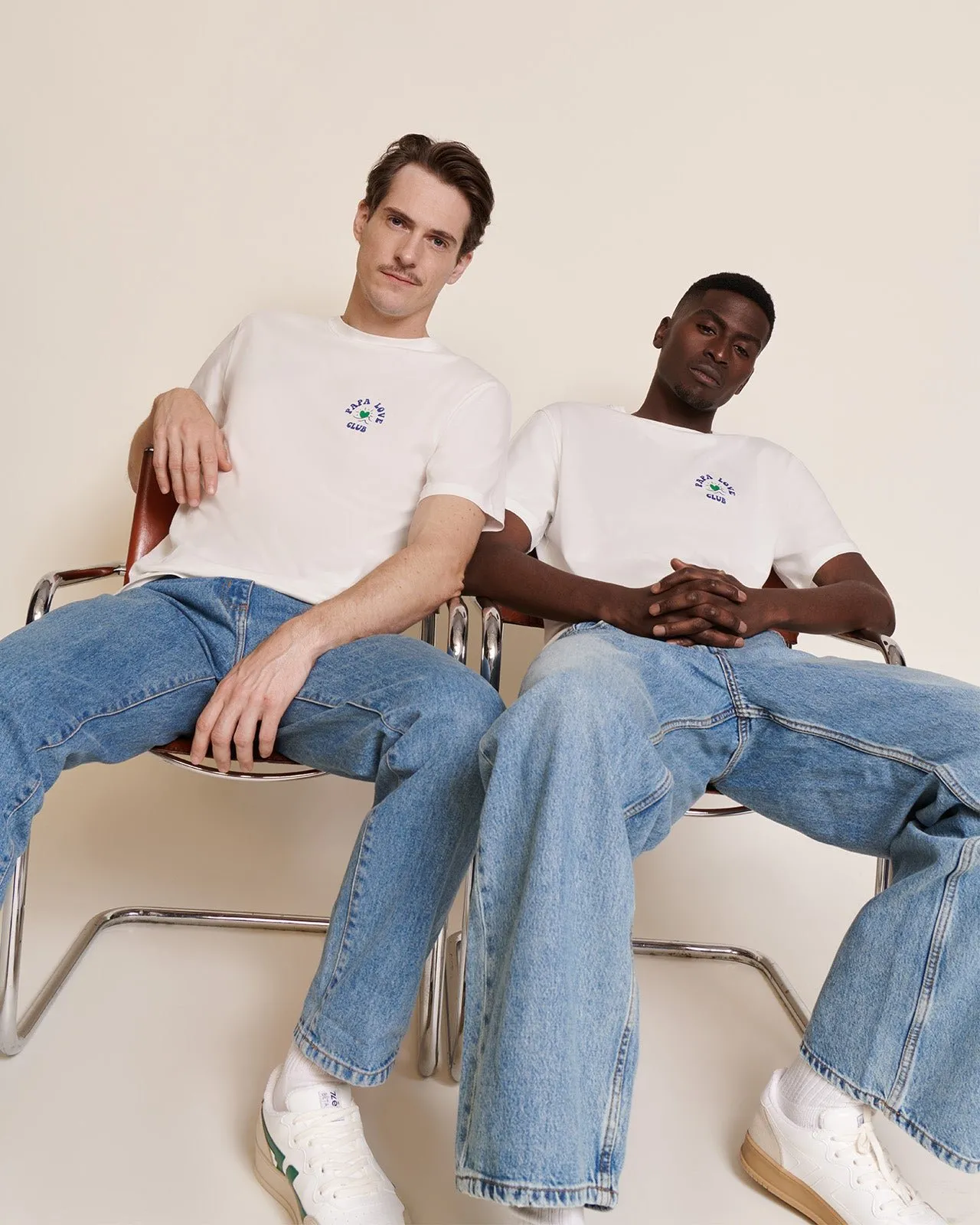 Le t-shirt papa love club en coton bio Blanc