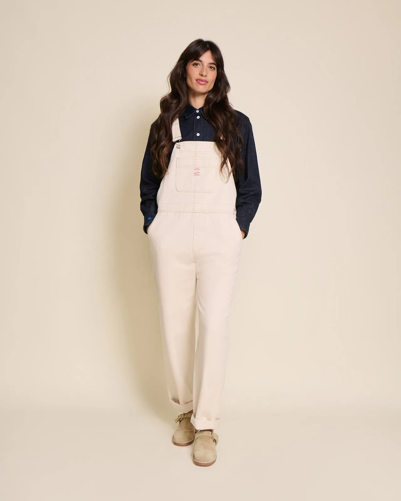 La salopette sia en coton bio Blanc