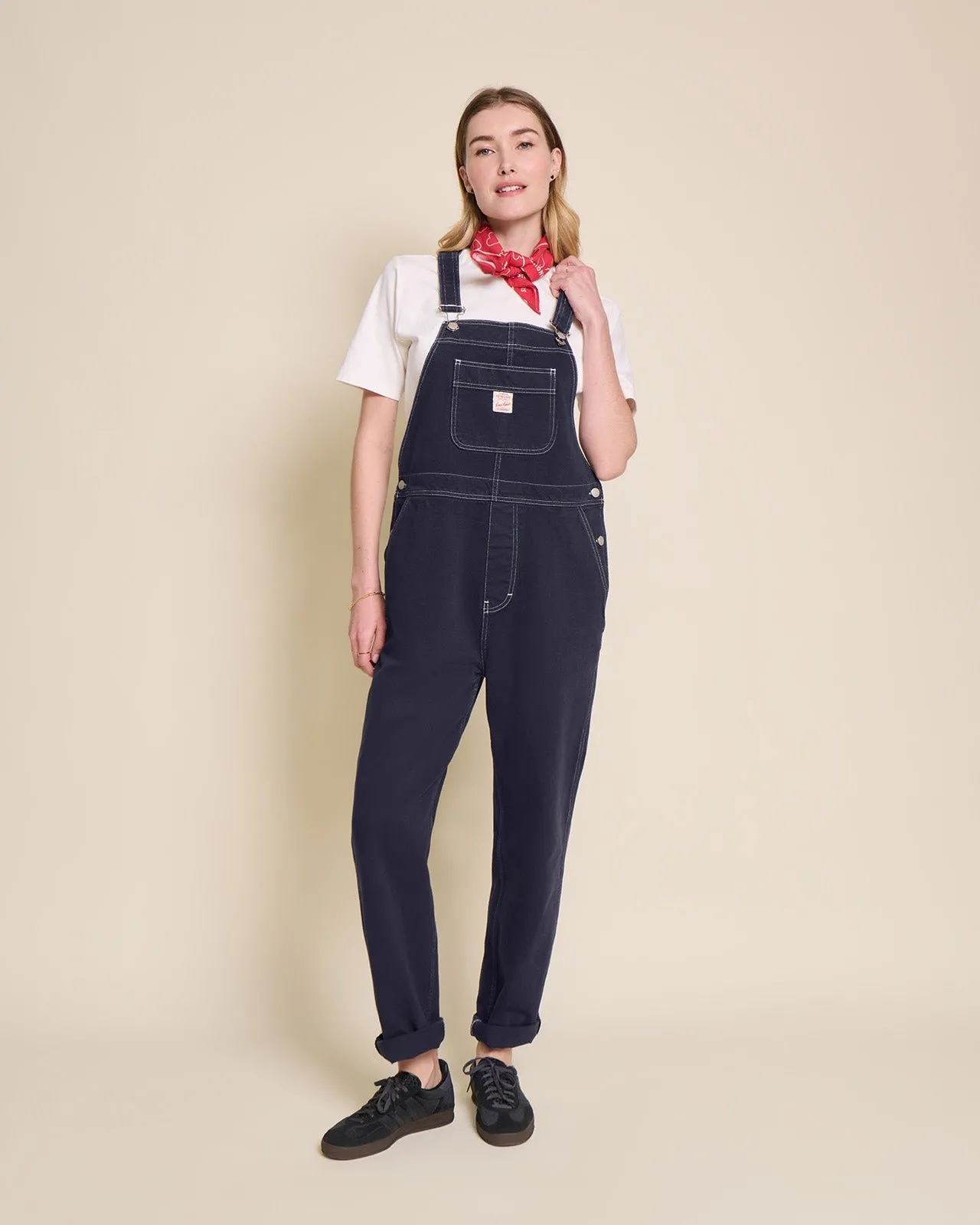 La salopette sia en coton bio Bleu