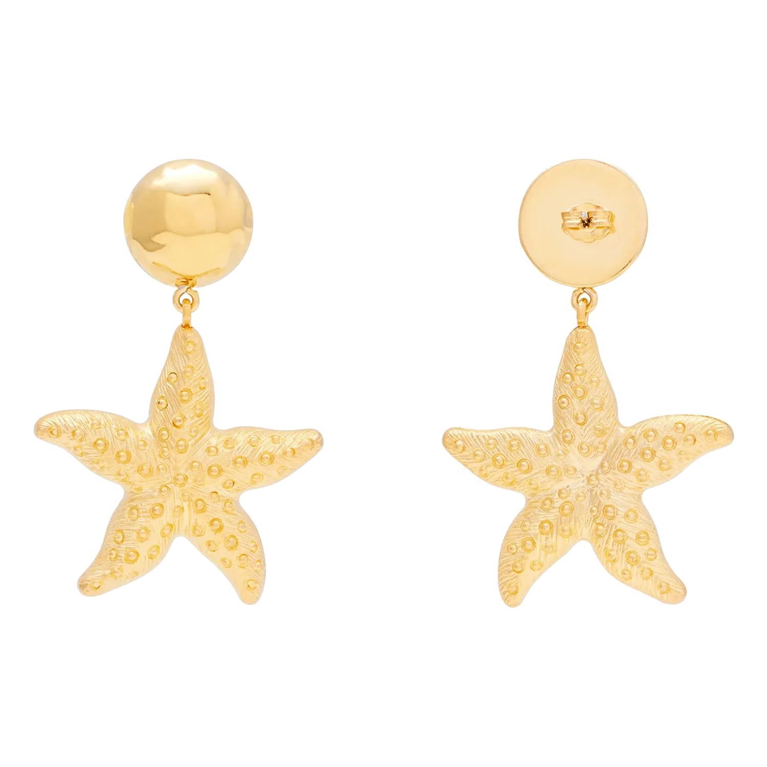 Boucles d'oreilles percées pendantes Doré STARFISH