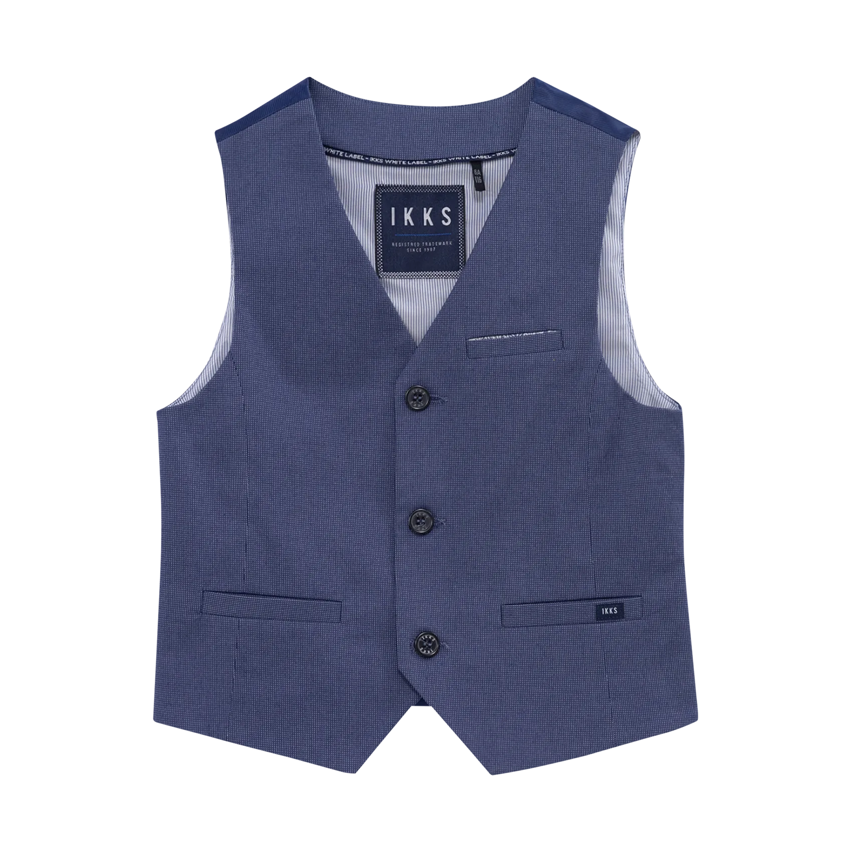 Gilet de costume en coton mélangé Bleu