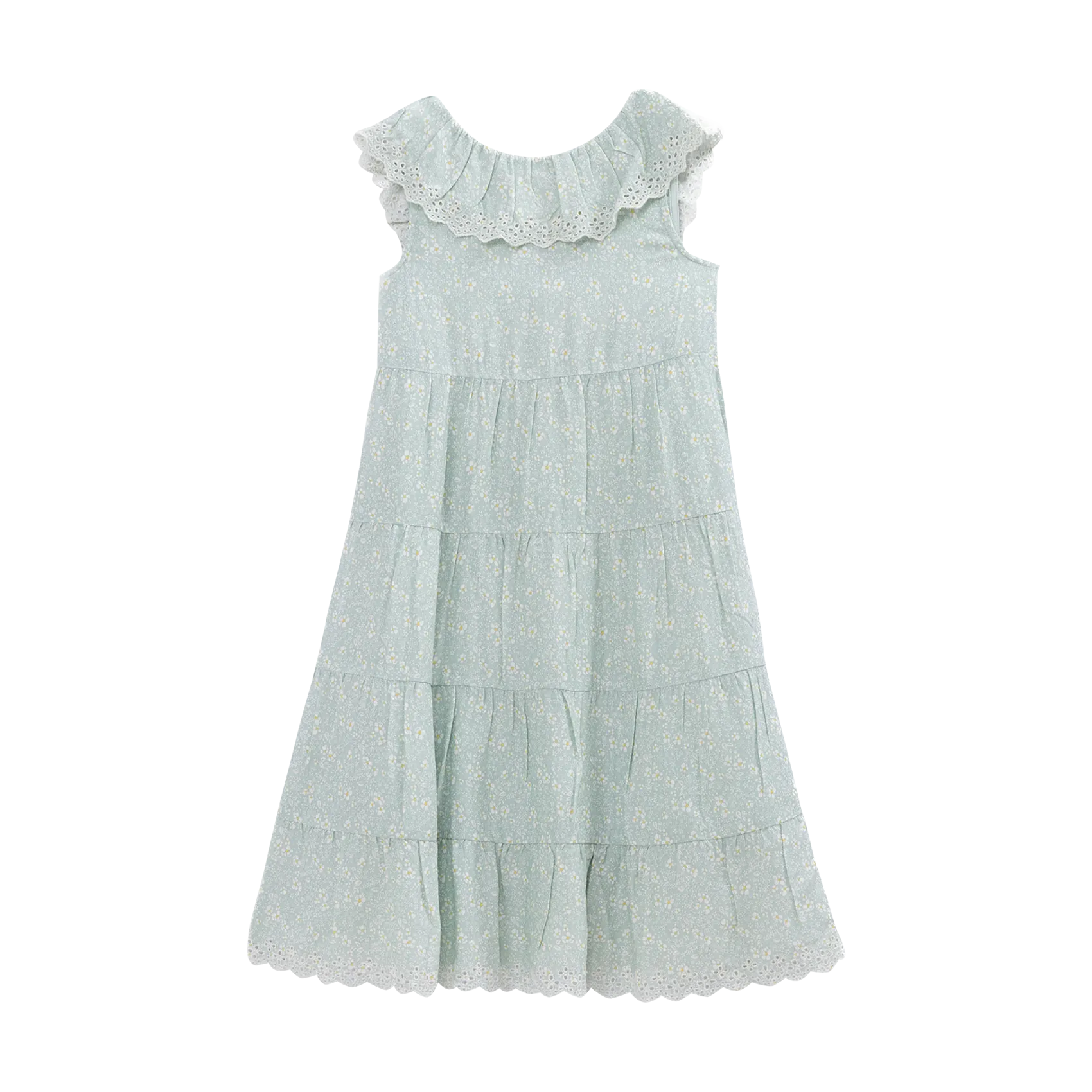Robe col rond en coton Vert