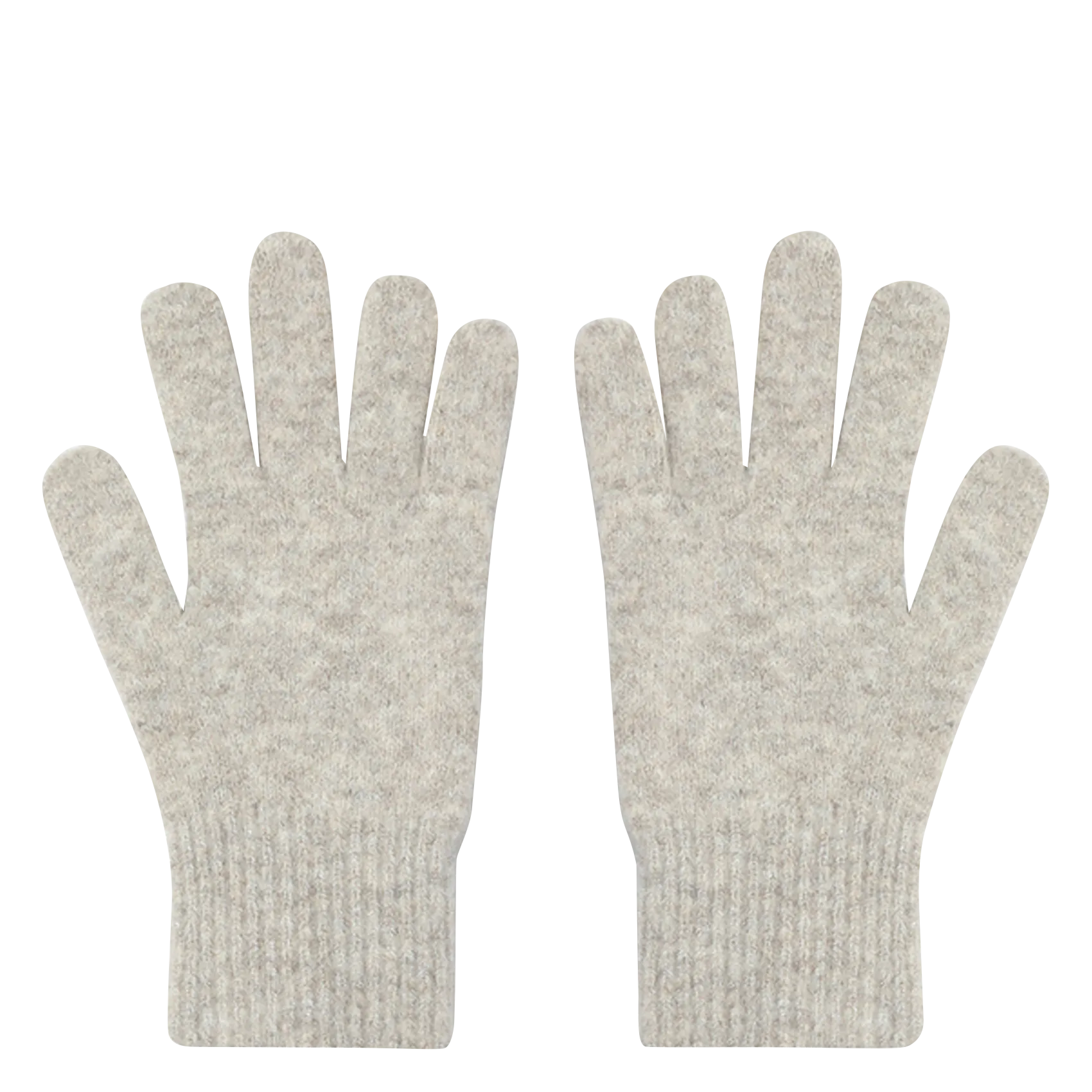 Gants unis en maille Beige SAFE