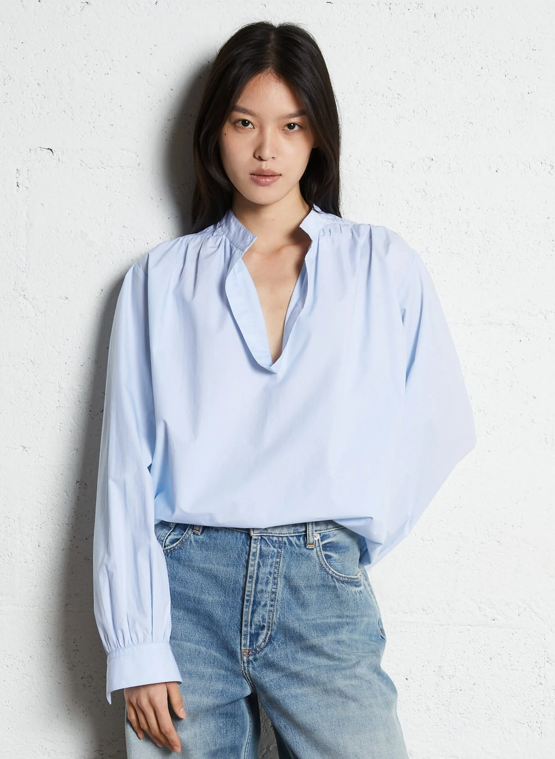 Blouse ample en coton Bleu JUULIVA