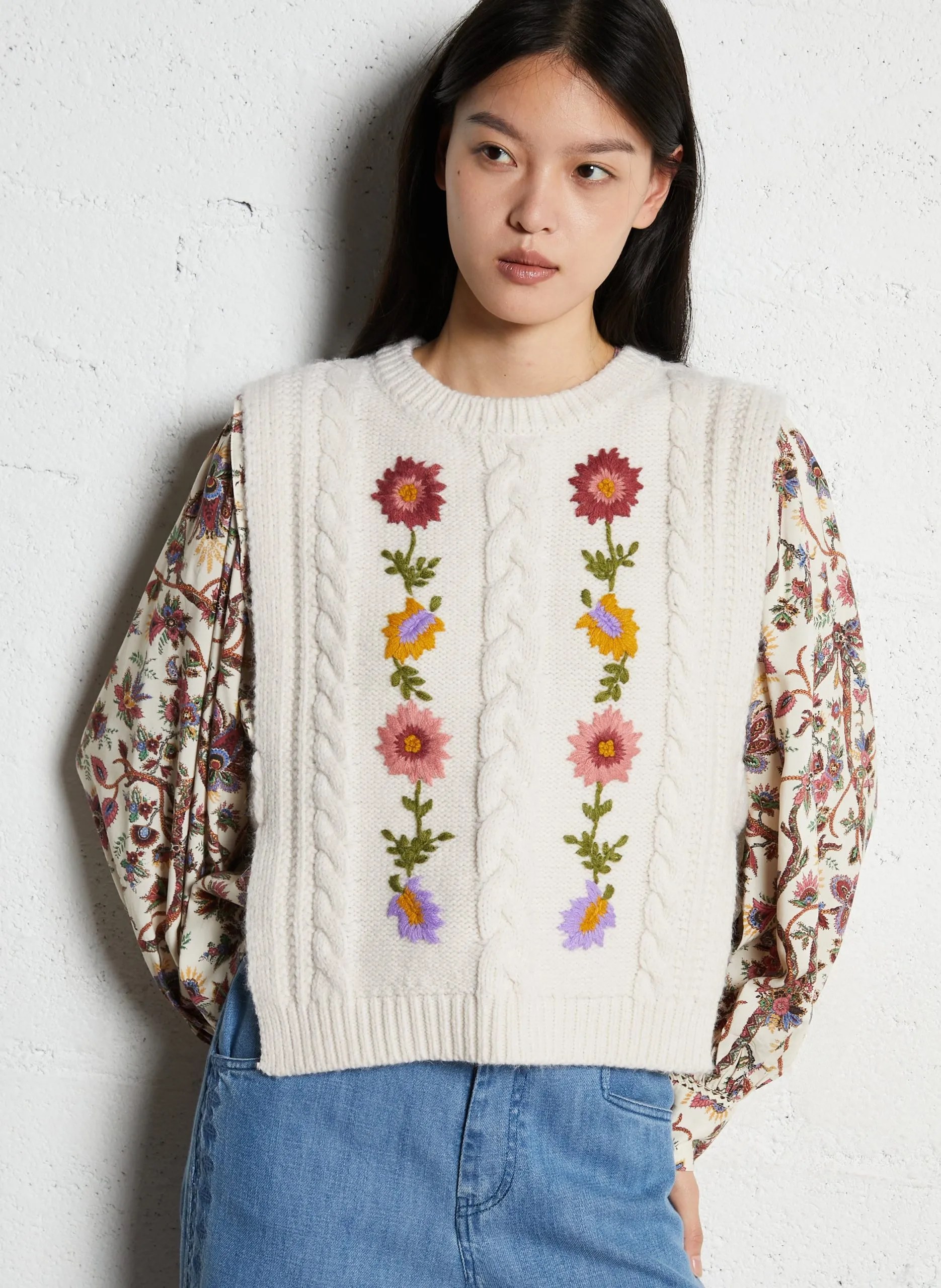 Pull col rond Beige ADELA