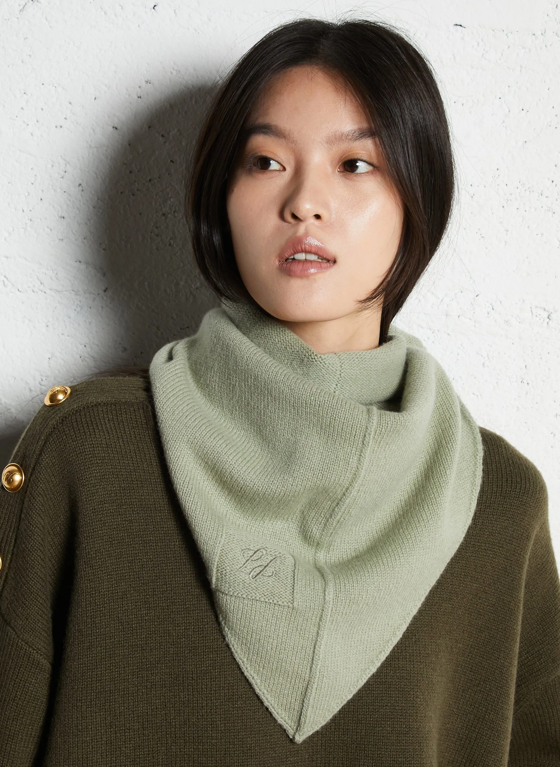 Echarpe en laine Vert ROLLON