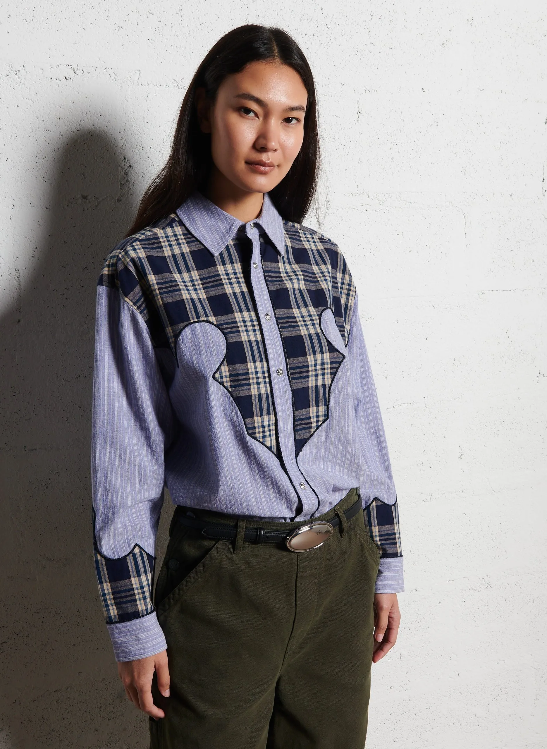 Chemise oversize en coton Bleu JOHN