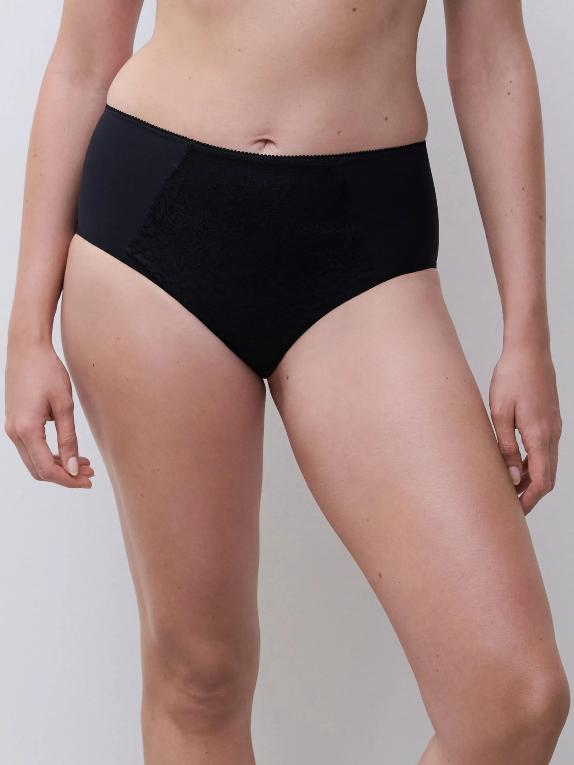 Culotte taille haute maintien en dentelle Noir MARIS