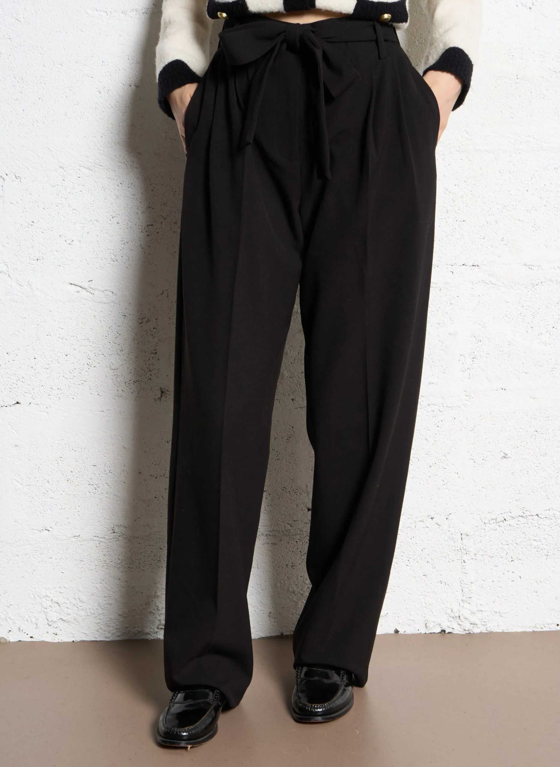 Pantalon droit taille haute Noir JARED