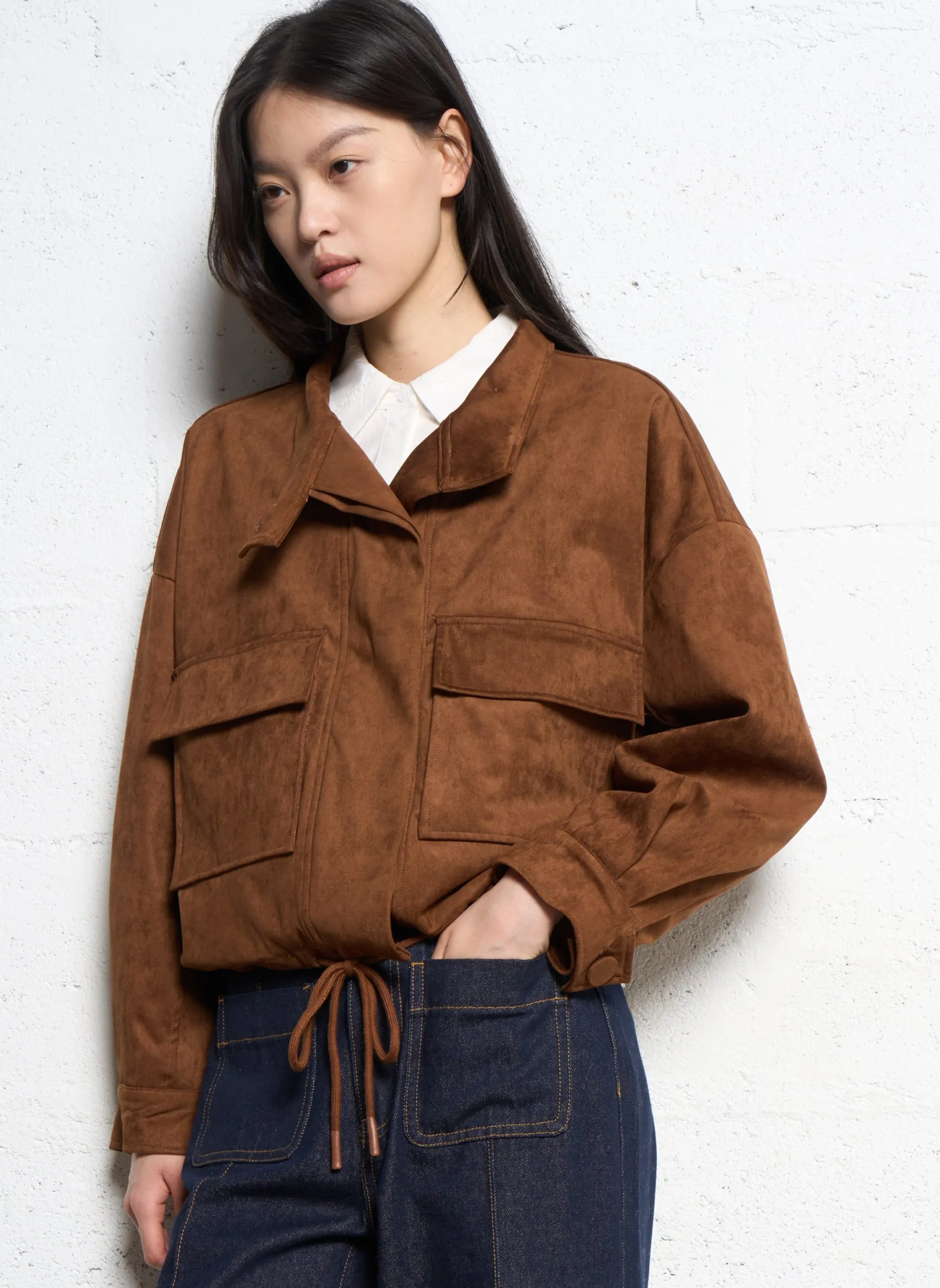 Veste oversize col montant Marron DORIAN