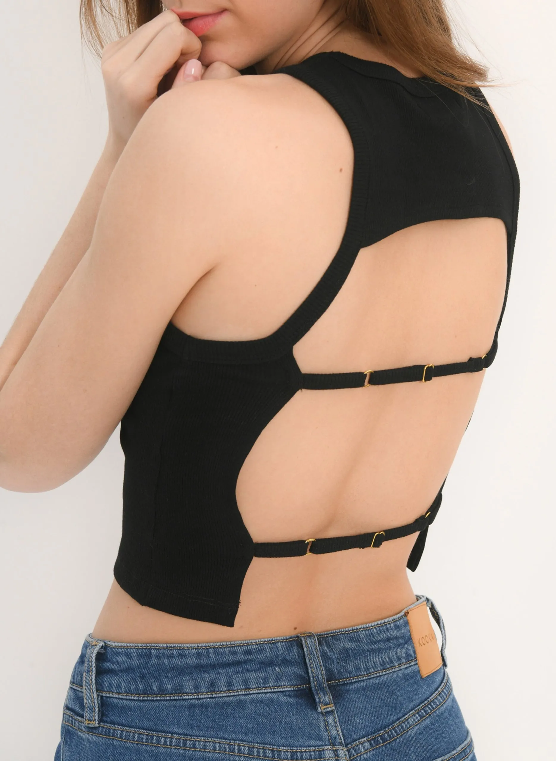 Débardeur droit dos nu Noir ARIZONA