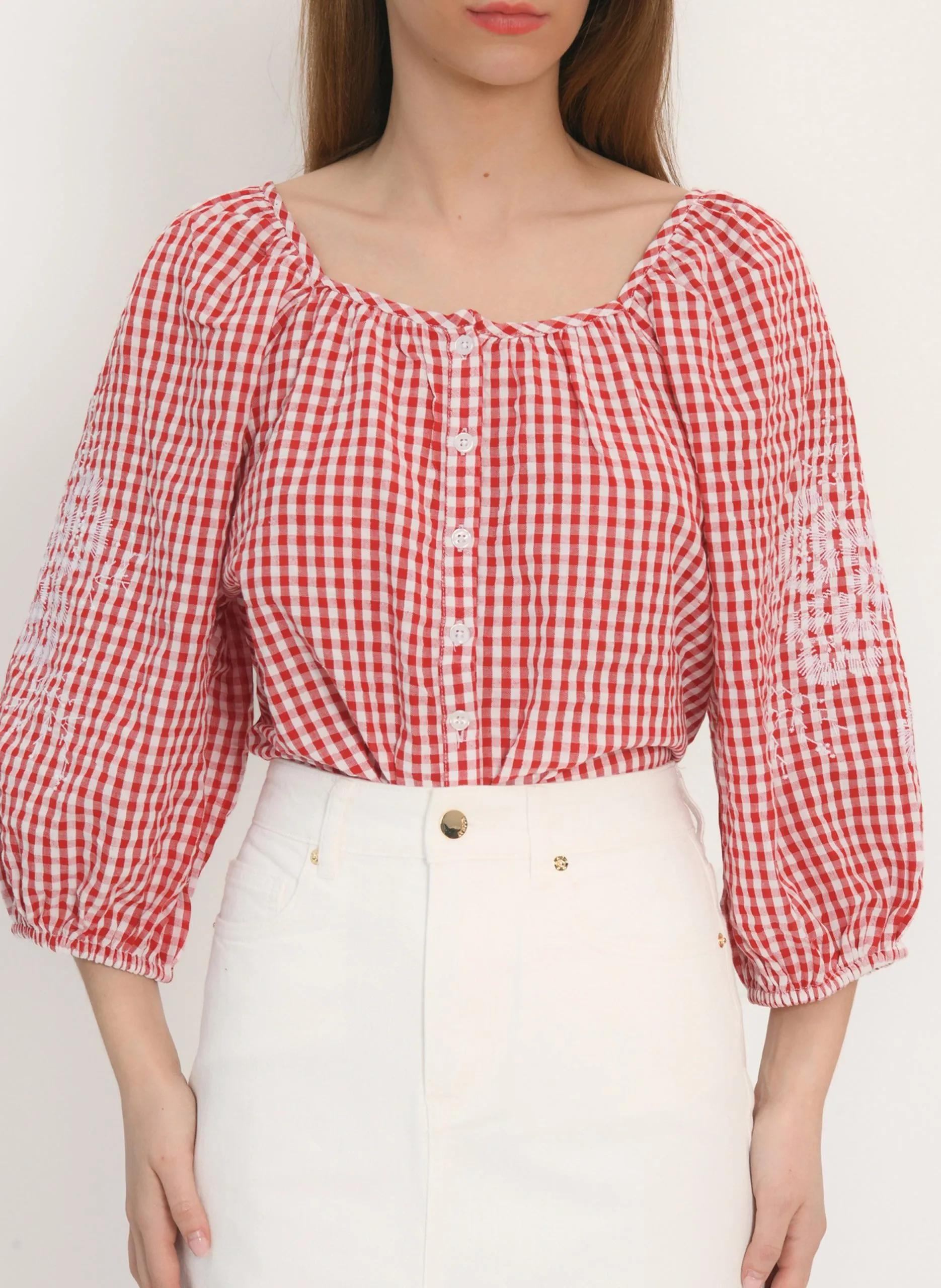 Top ample en coton Rouge ALVIA