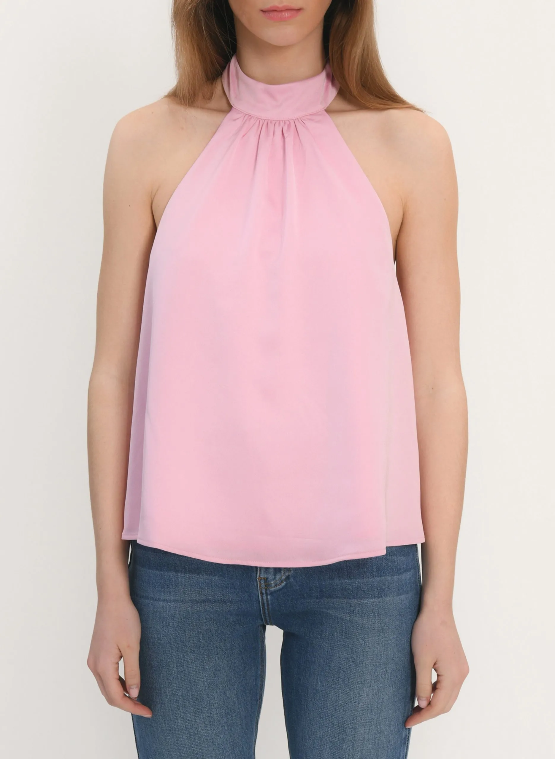 Top dos-nu évasé fluide Rose ALLEGRA