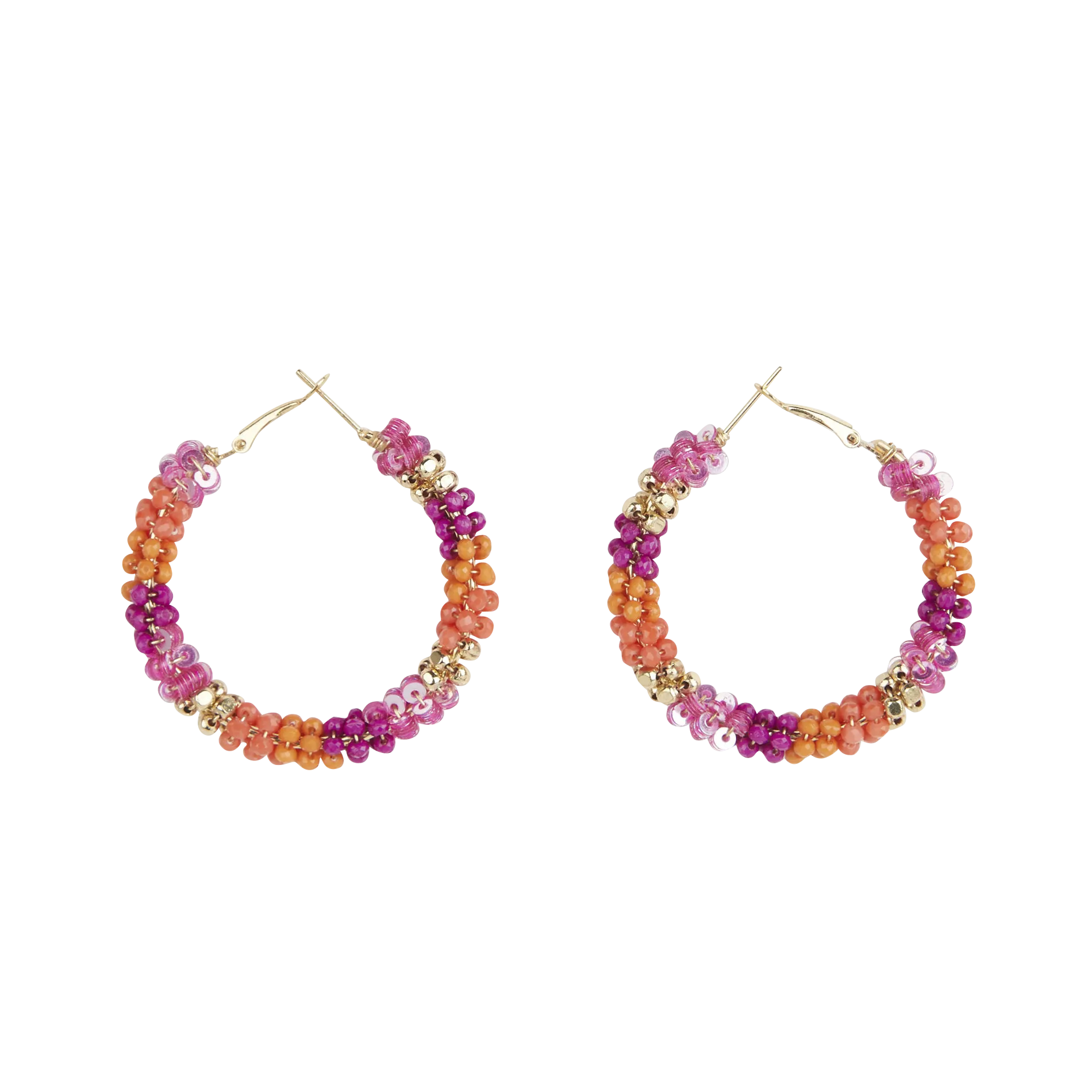 Créoles à perles Multicolore