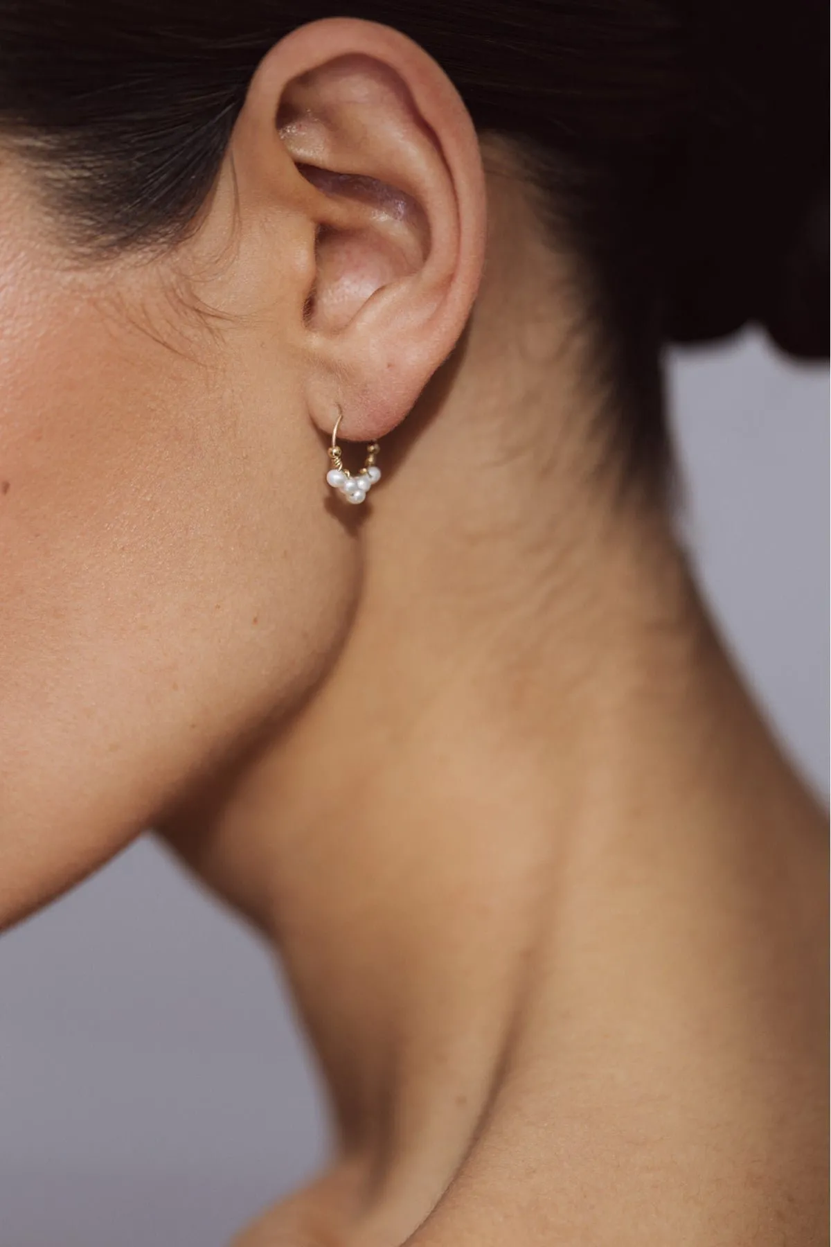 Mini créoles priya perles Blanc