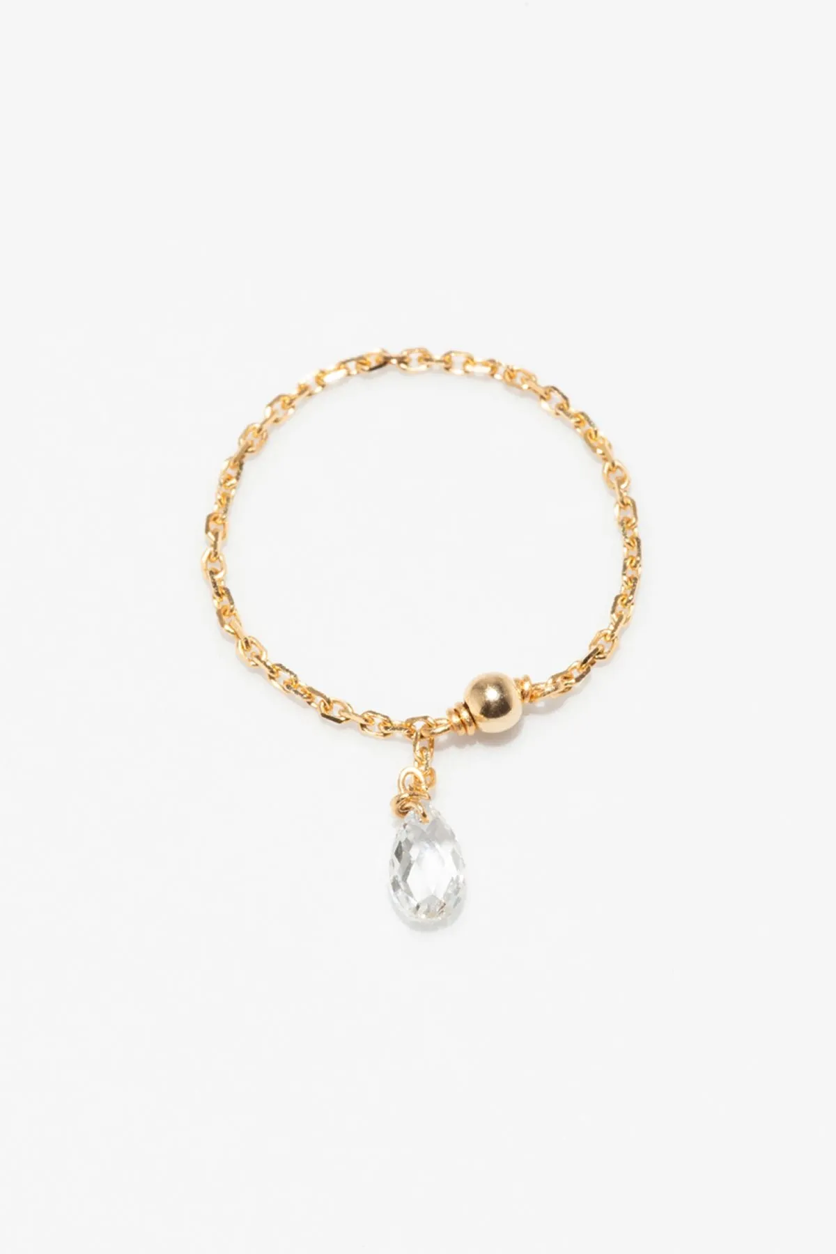 Bague chaînette pampille mia or 750 diamant blanc Blanc