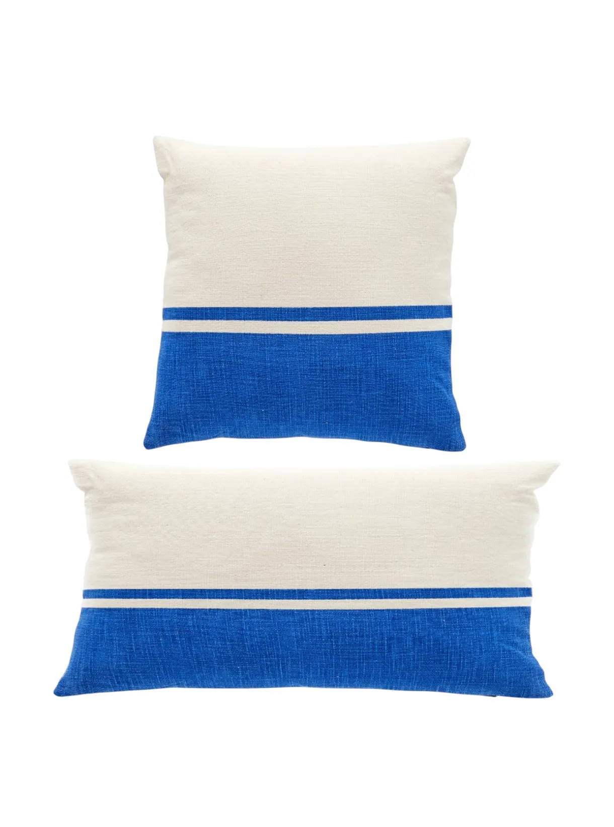 Lot de 2 coussins déhoussables en coton Bleu SUMMER