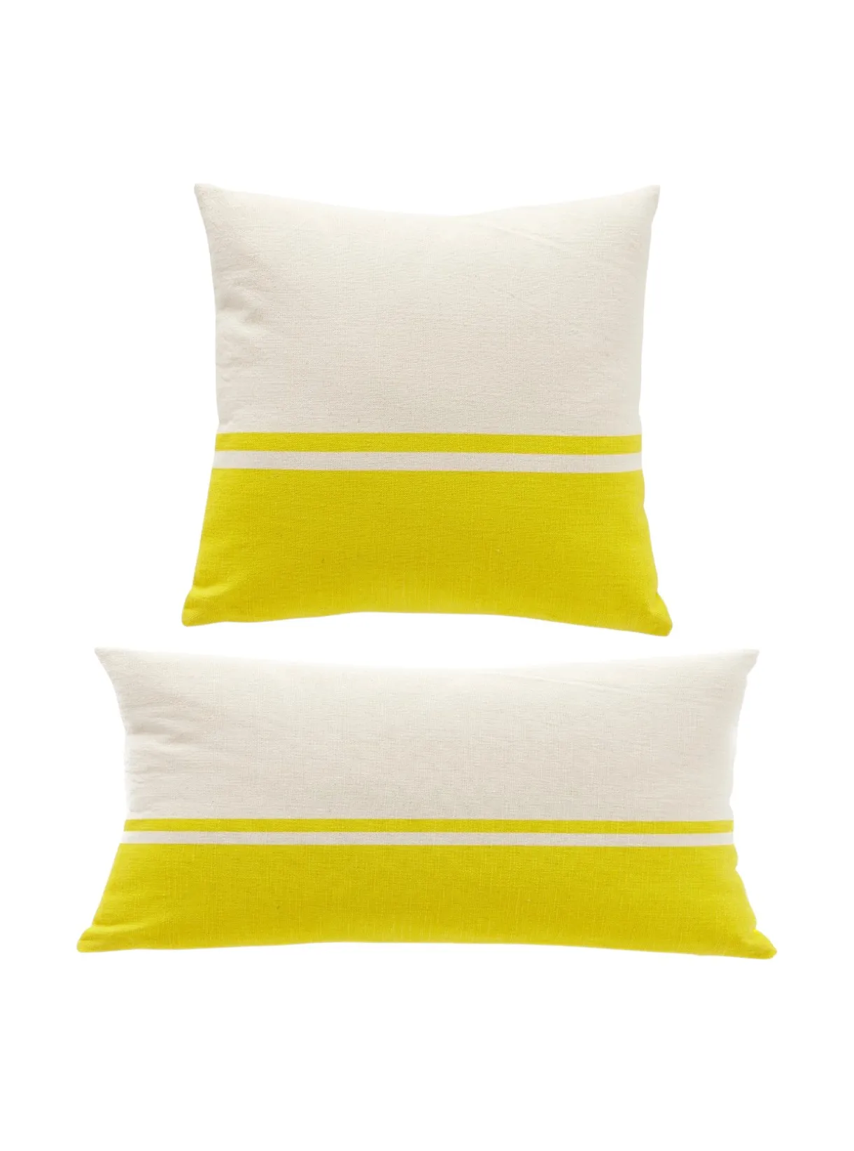 Lot de 2 coussins déhoussables en coton Jaune SUMMER