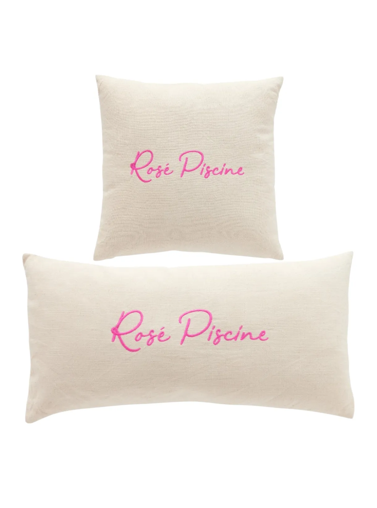 Lot de 2 coussins déhoussables en coton Rose SUMMER