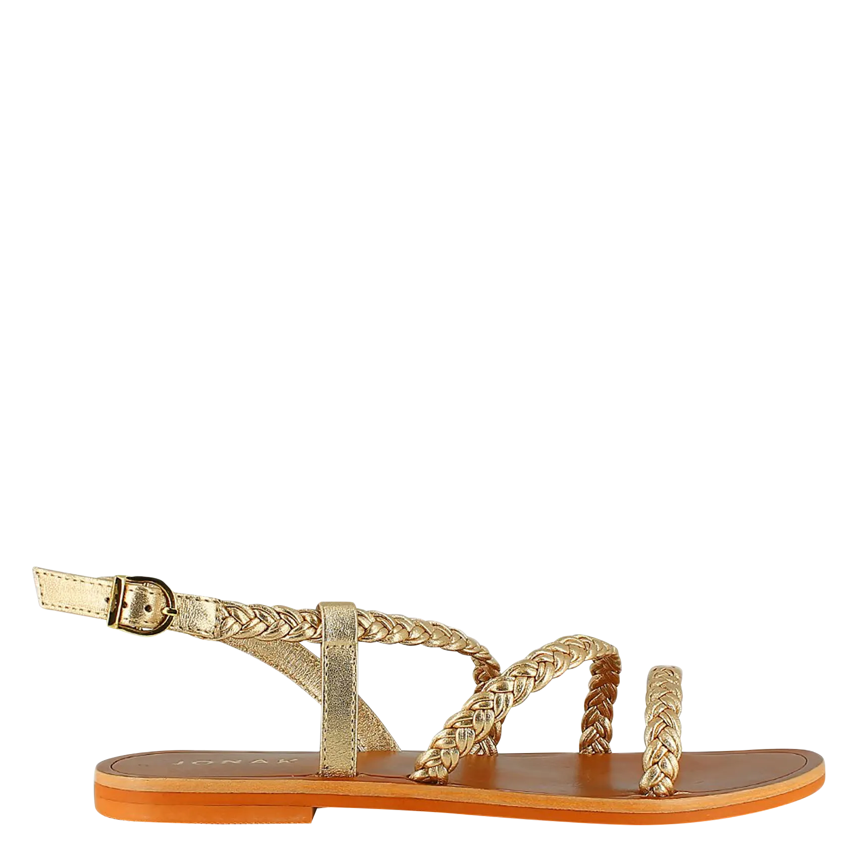 Sandales plates en cuir Doré WALAE