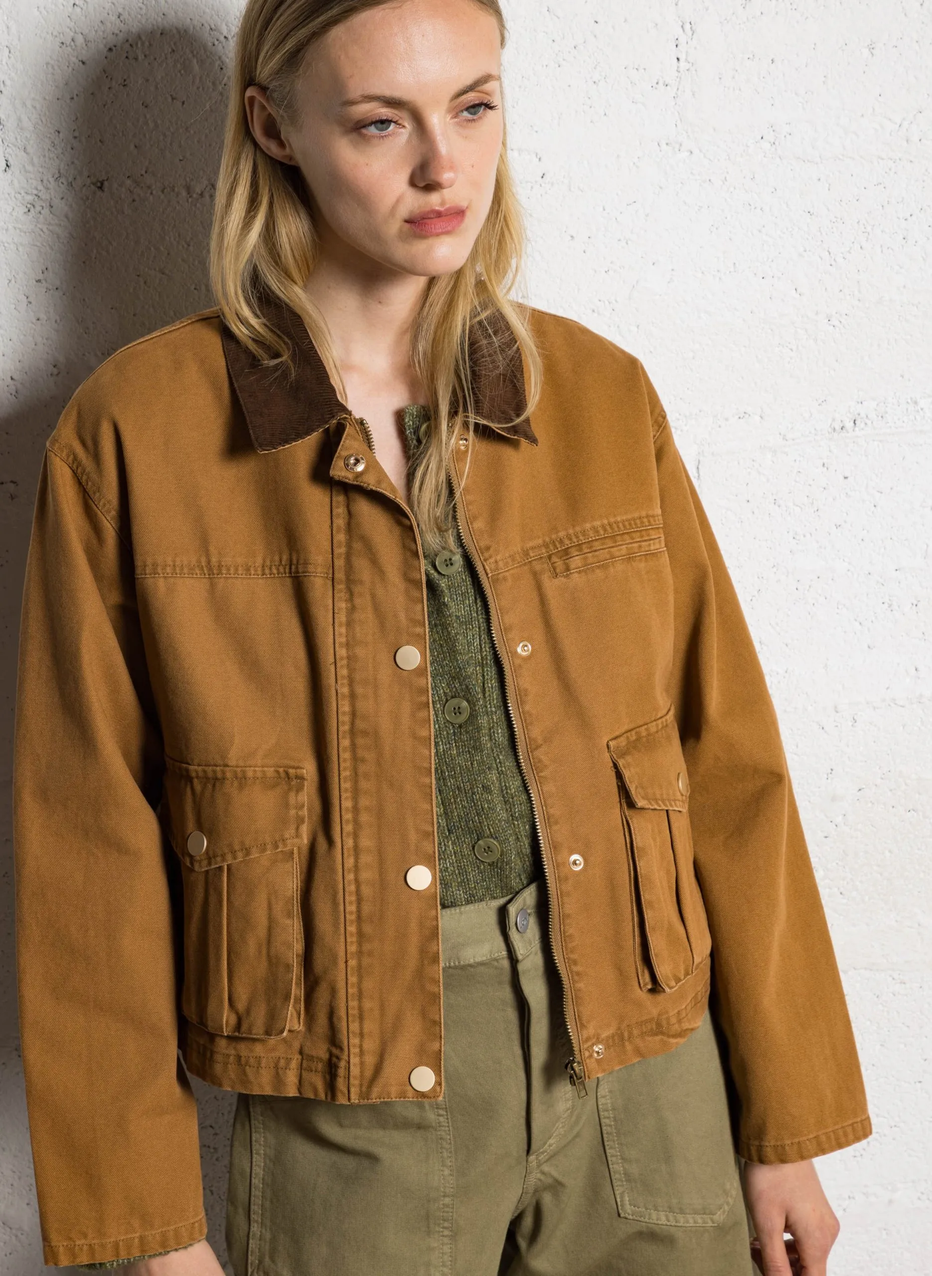 Veste oversize en coton Marron JODHPUR