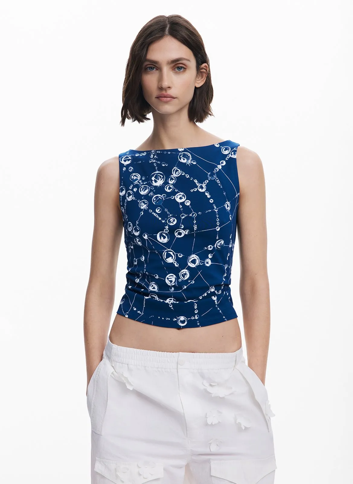 Débardeur col rond Bleu