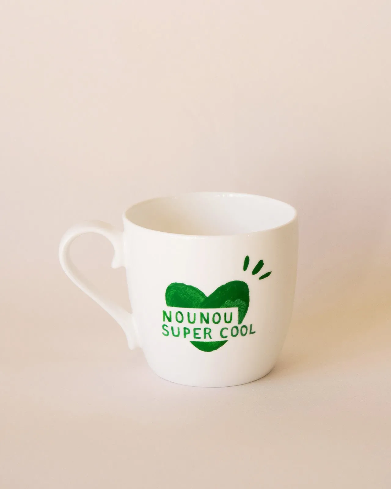 Le mug nounou super cool cœur Blanc
