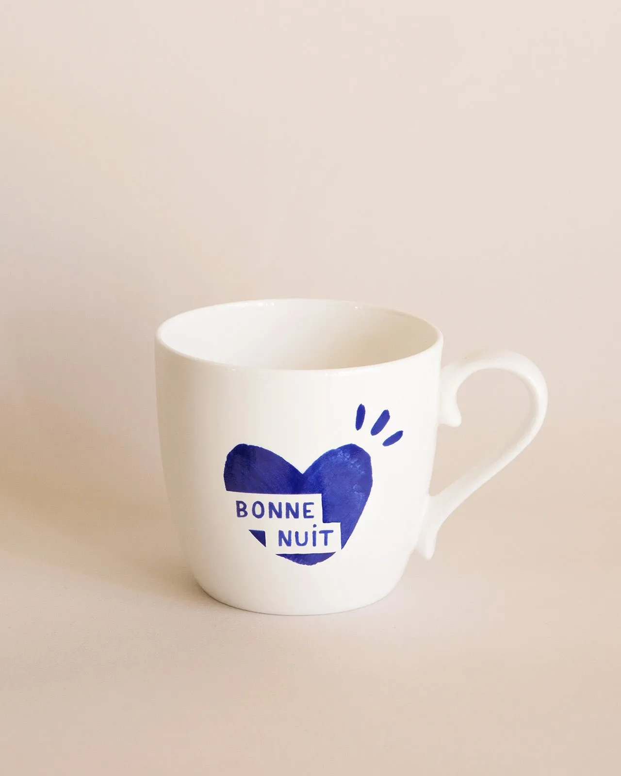 Le mug cœur bonne nuit Bleu