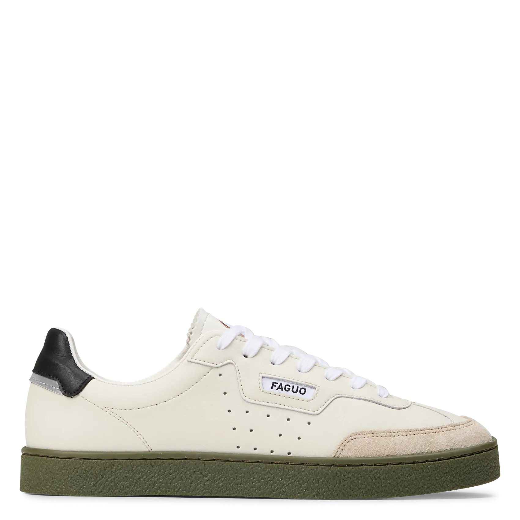 Baskets basses en cuir mélangé Blanc LUMBO