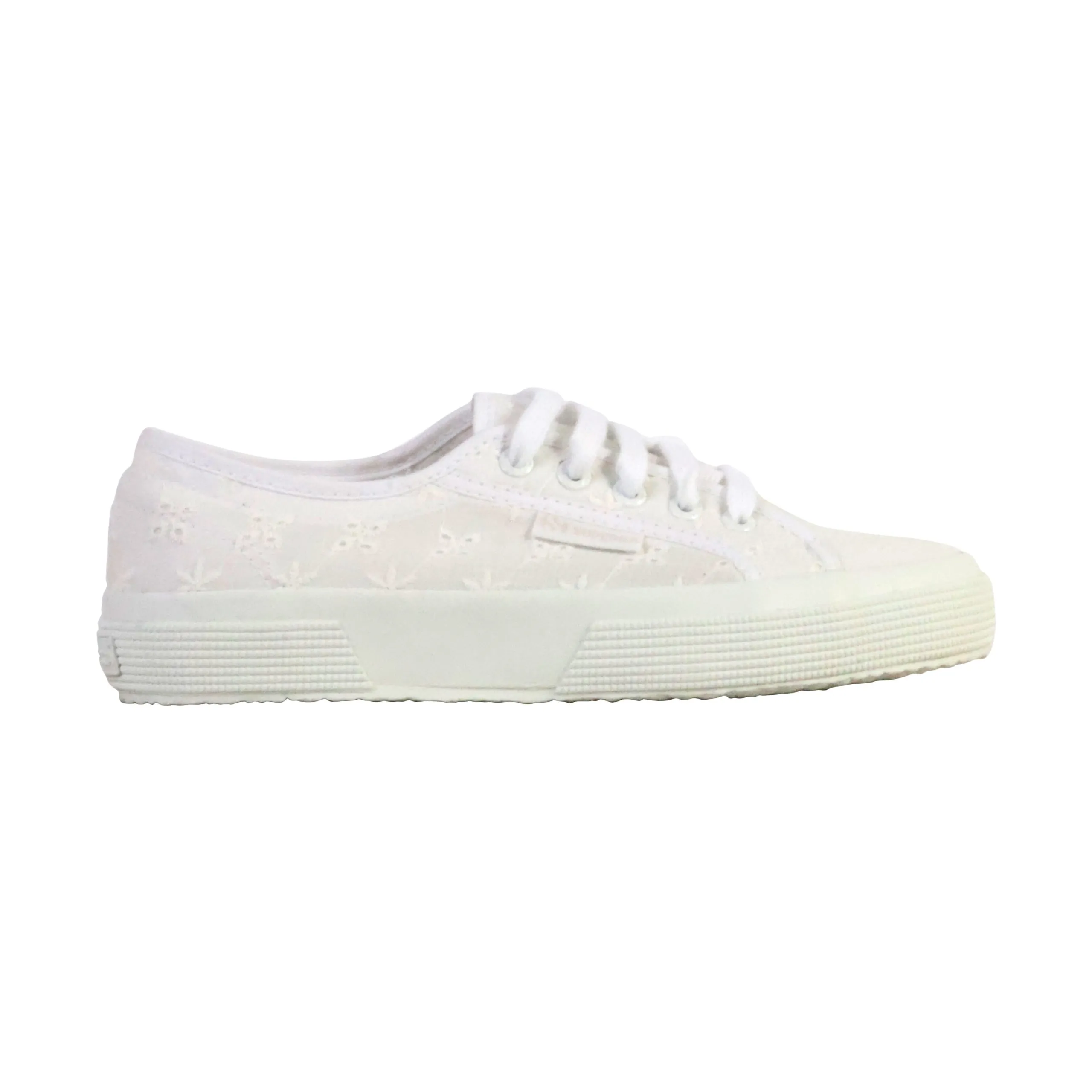 Basket à lacets superga flower sangallo Blanc